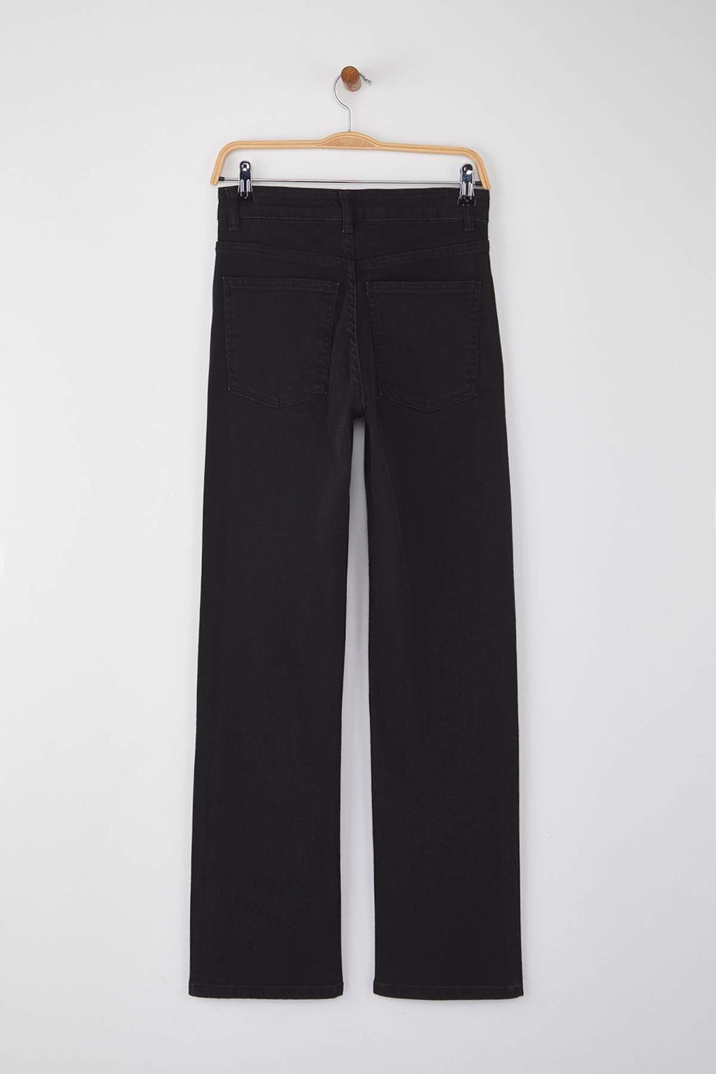 Siyah Normal Bel Genis Paca Comfort Wide Leg Jeans TWOAW26JE00085 - Trendyolmilla фото 6