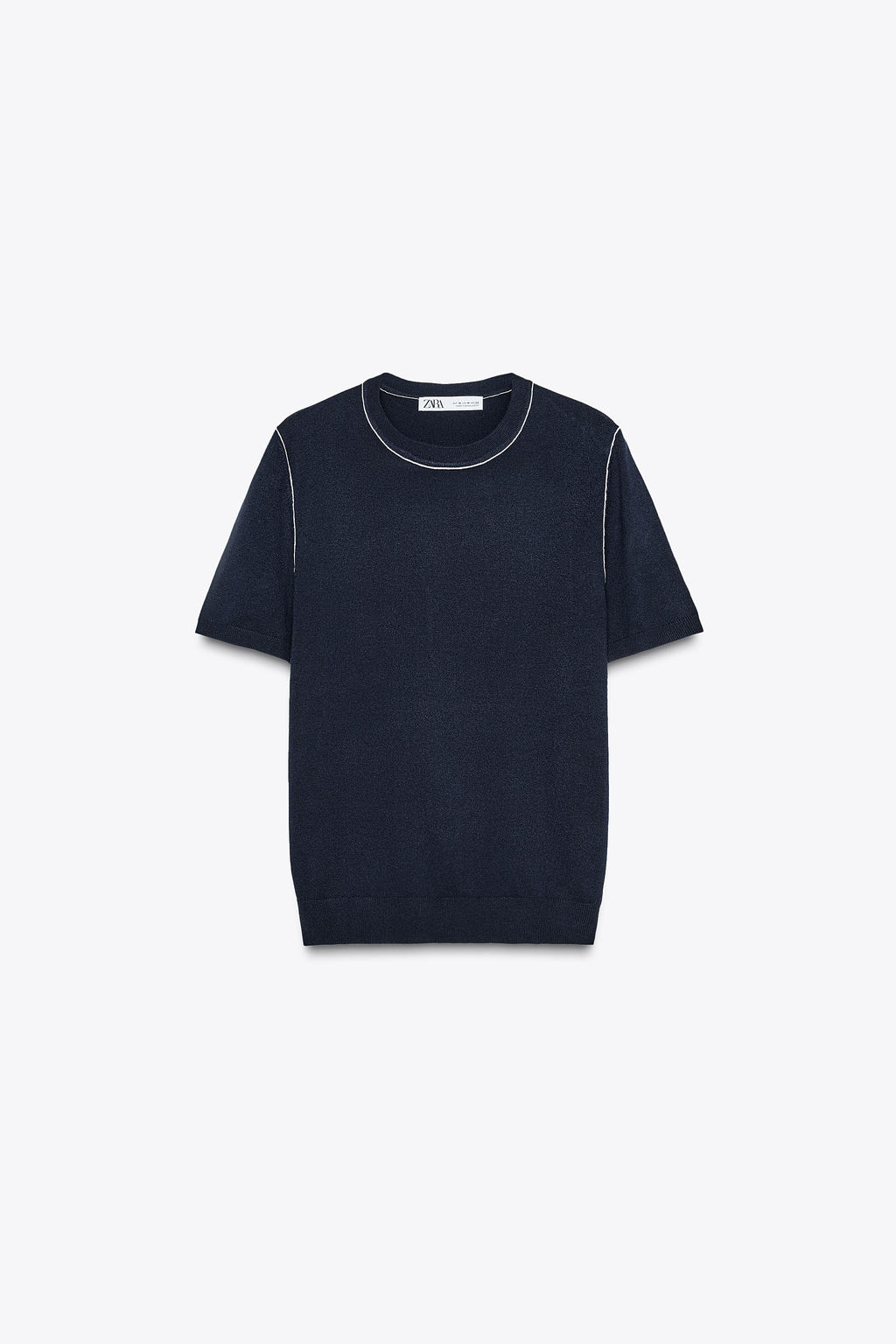 SHORT SLEEVE KNIT TOP WITH PIPING - Zara фото 40