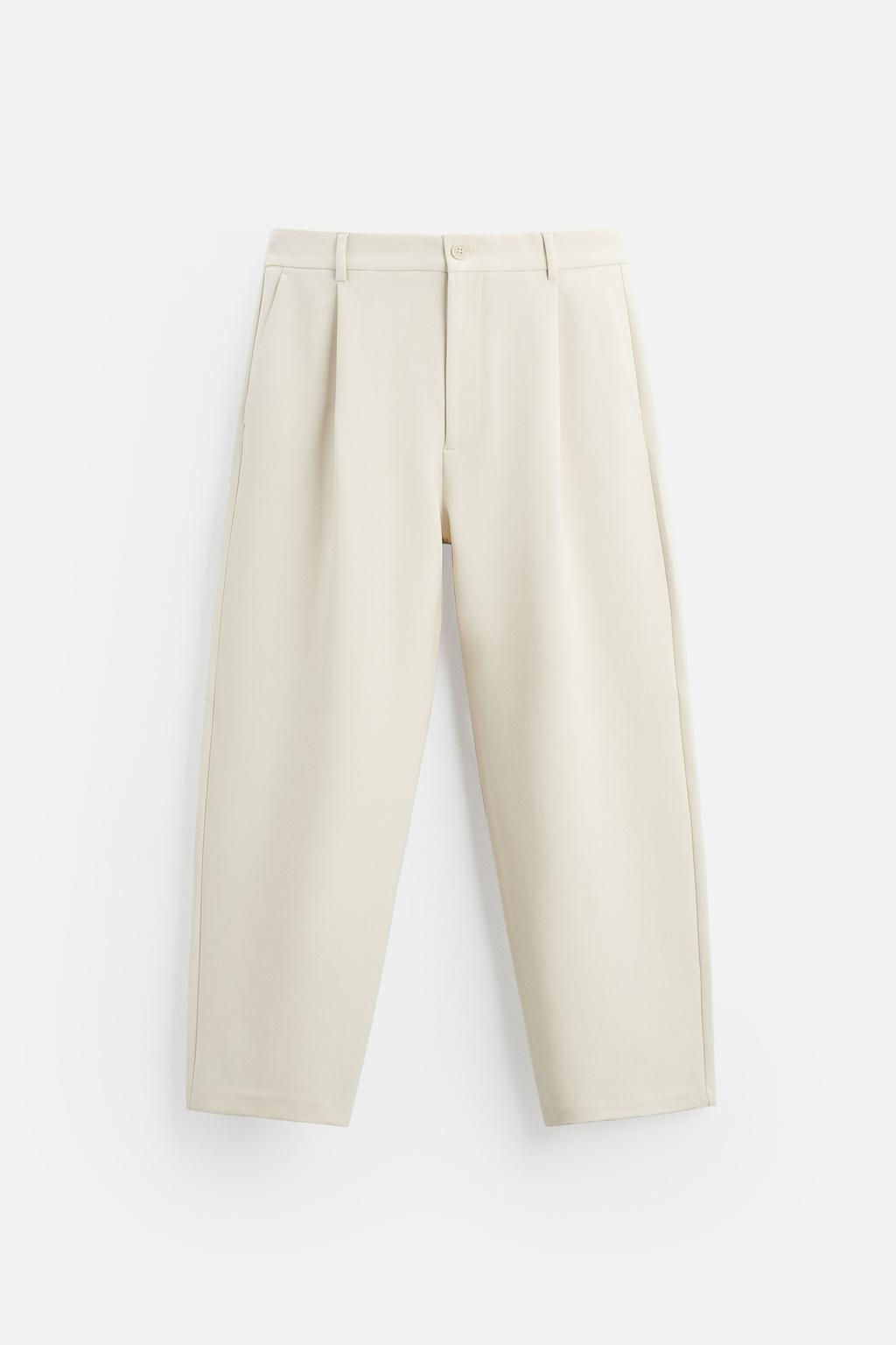 RELAXED FIT PLEATED TROUSERS - Zara фото 13