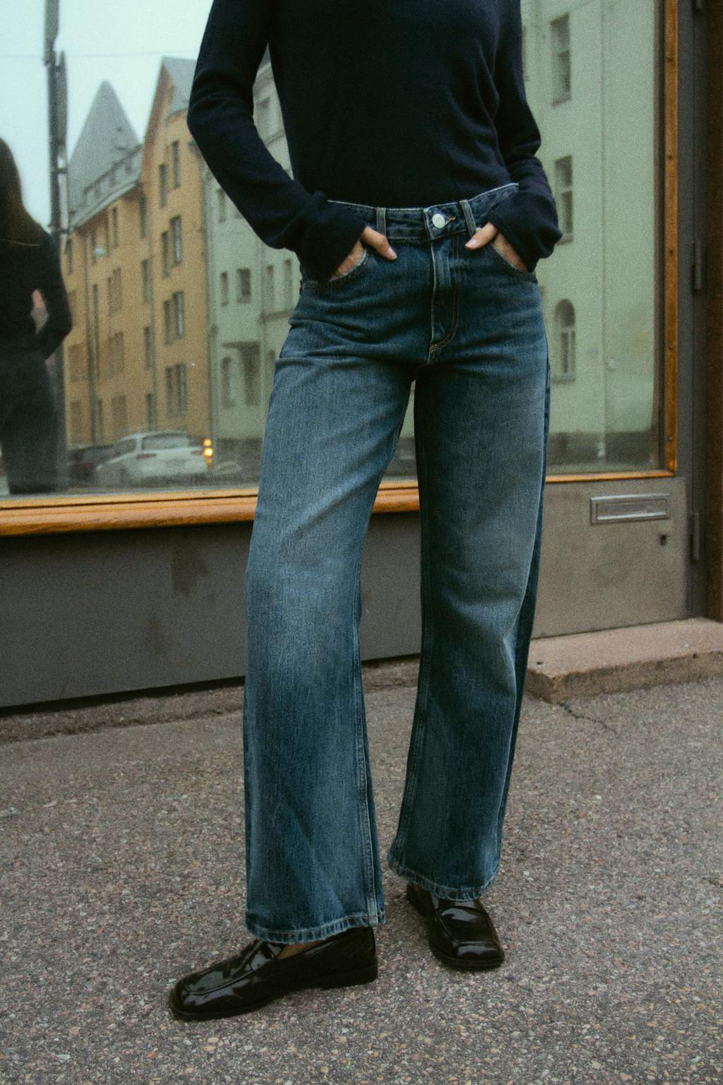 TRF BALLOON CURVED LEG MID-WAIST JEANS - Zara фото 12