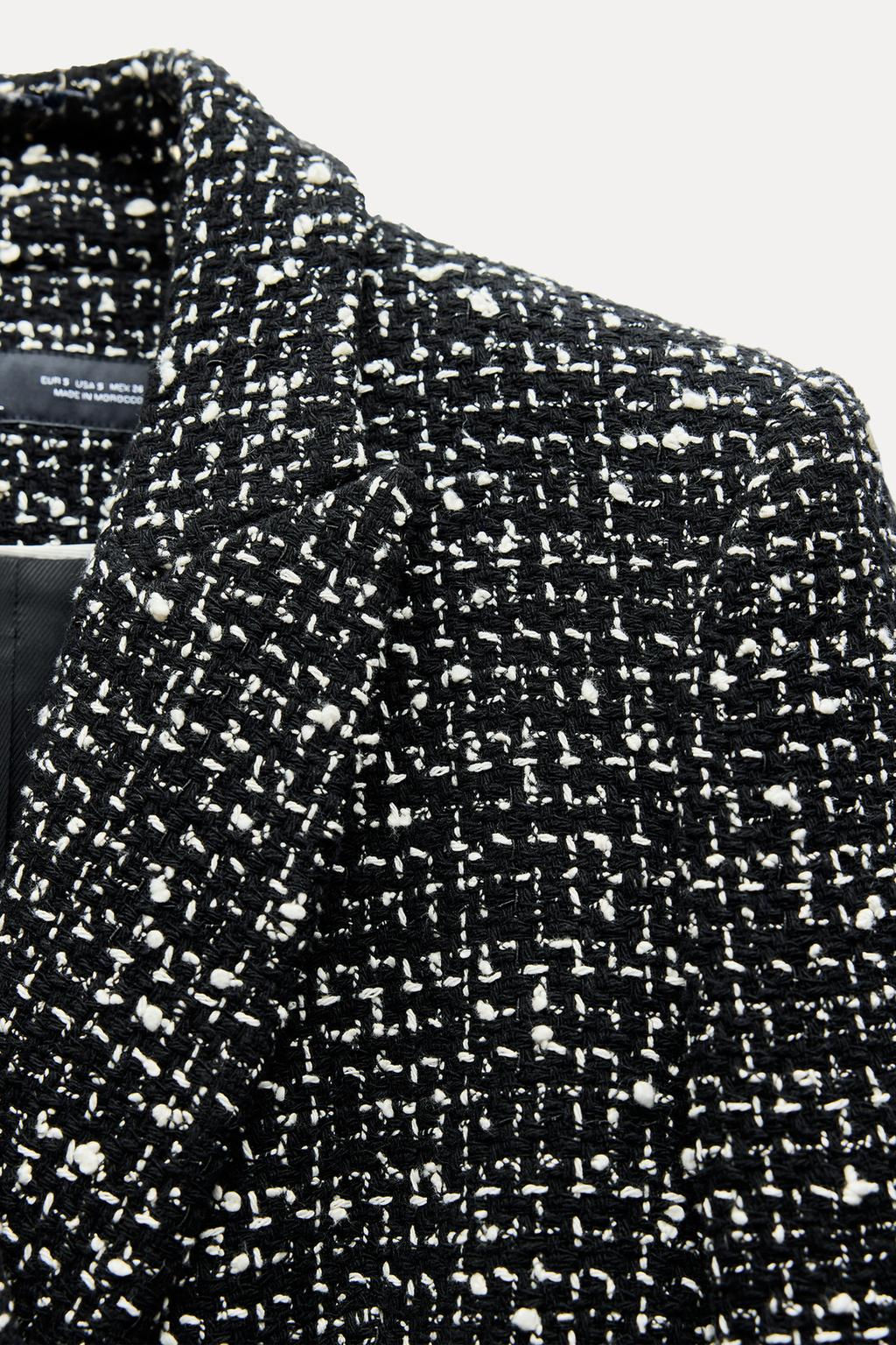 TEXTURED DOUBLE-BREASTED BLAZER - Zara фото 7