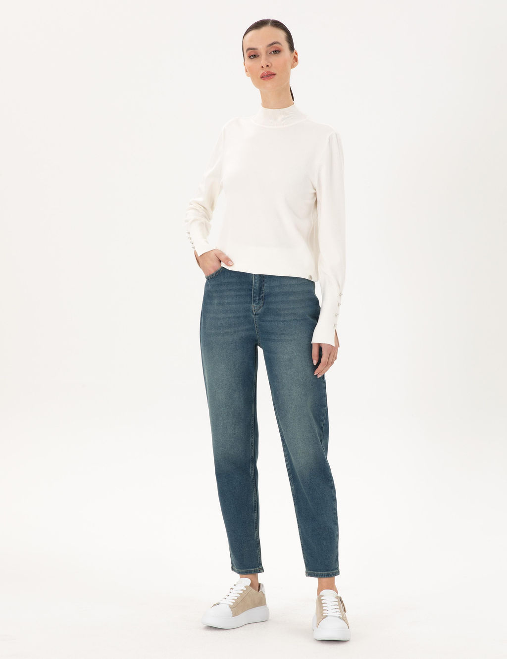 A__k Mavi Mom High Waist Fit Jean Pantolon