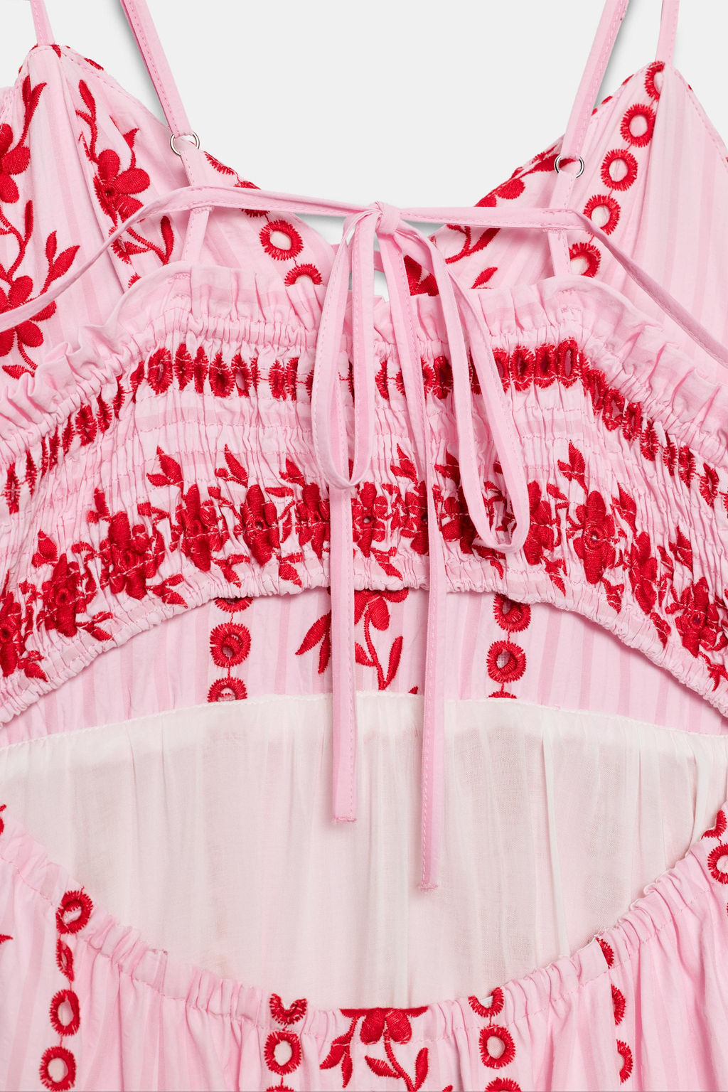VESTIDO MIDI BORDADOS PERFORADOS / Rosa - Zara фото 8