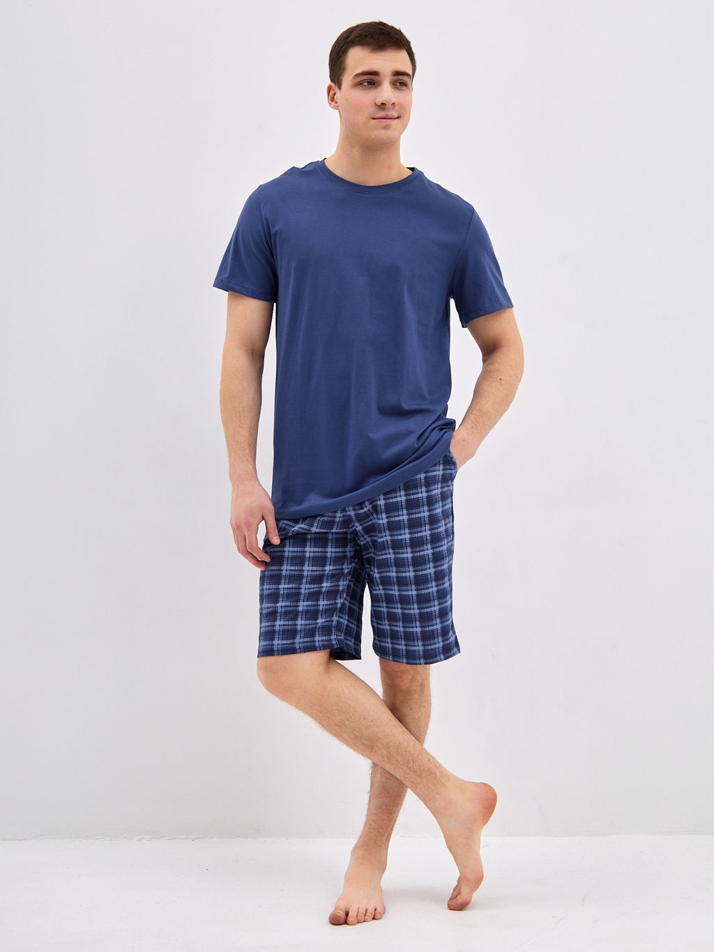 Пижама мужская кулирка с шортами ЧЕЛСИ ИНДИГО - Domtrik фото 6