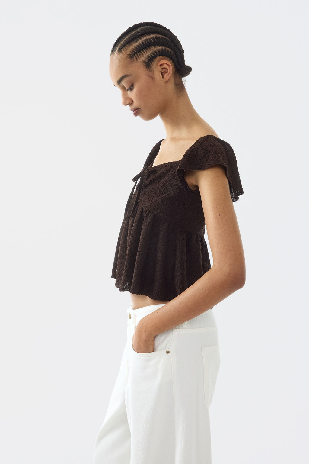 Blusa en punto pointelle - H&m фото 5