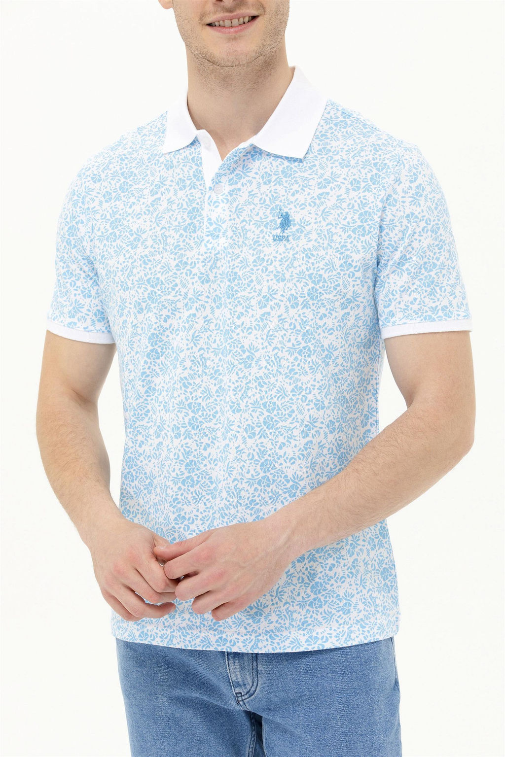 Мужская бирюзовая футболка с воротником-поло Неожиданная скидка в корзине - U.s. polo assn фото 6