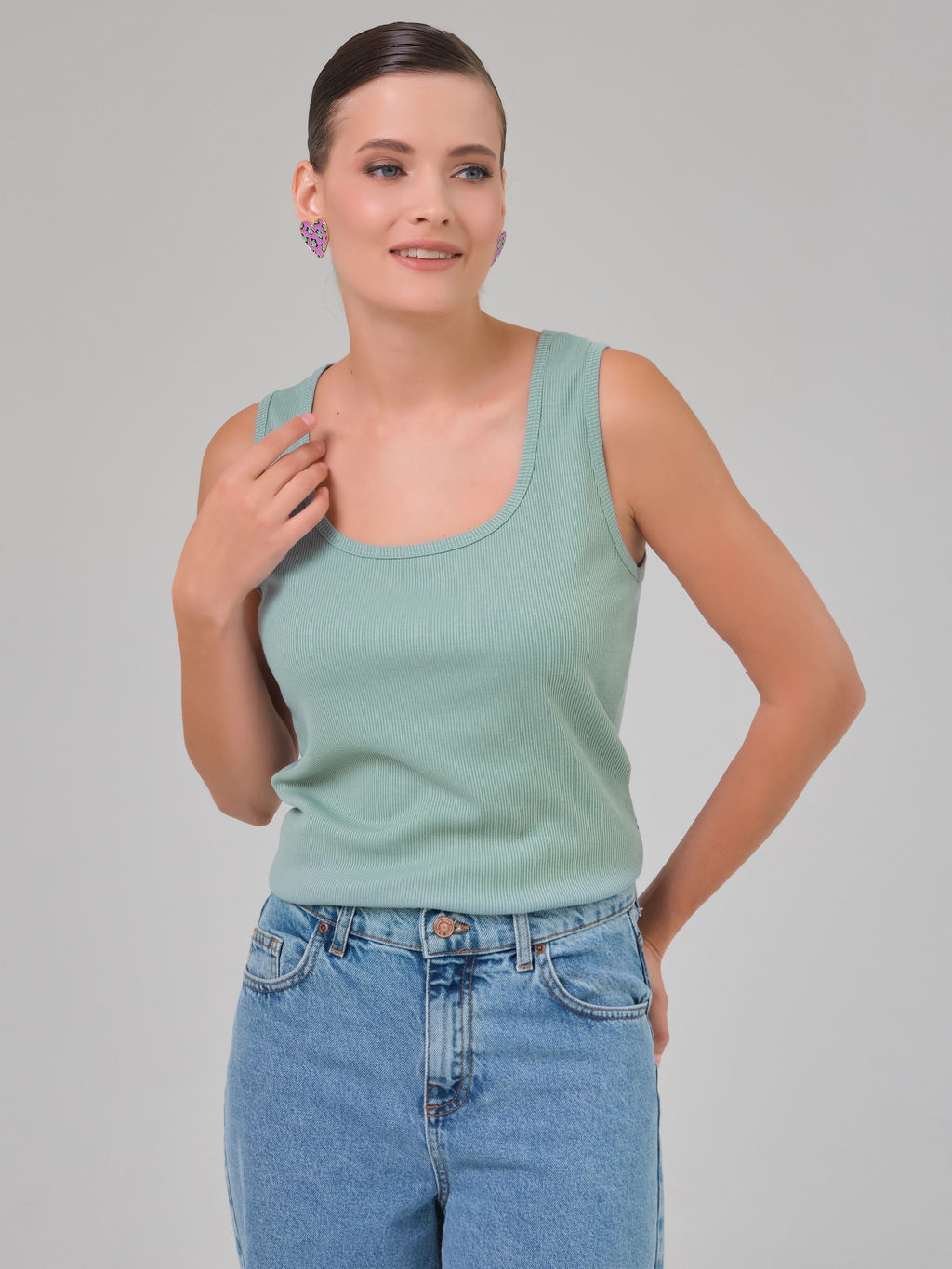 Топ трикотажный в рубчик - Stilla фото 5