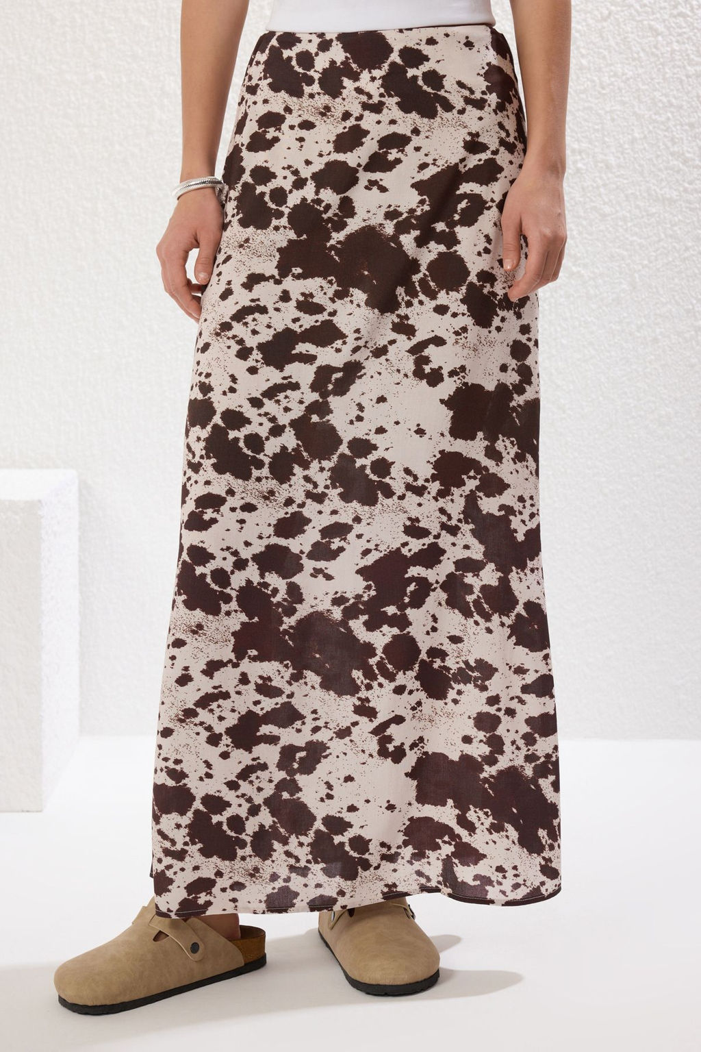 TRENDYOLMILLA Cok Renkli Leopar Animal Desenli Maxi Boy Dokuma Etek TWOAW25ET00030 фото 3