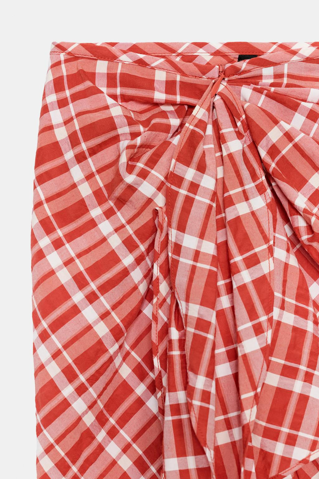 ZW COLLECTION CHECK MIDI SKIRT - Zara фото 7