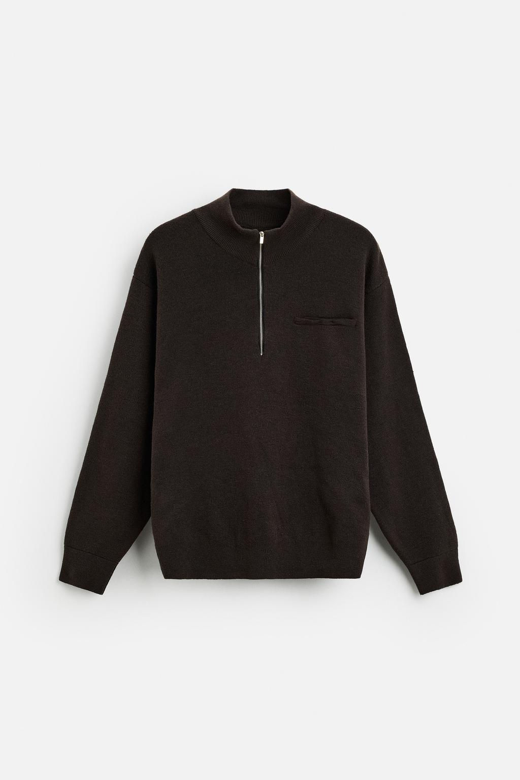 HIGH NECK QUARTER-ZIP SWEATER - Zara фото 6