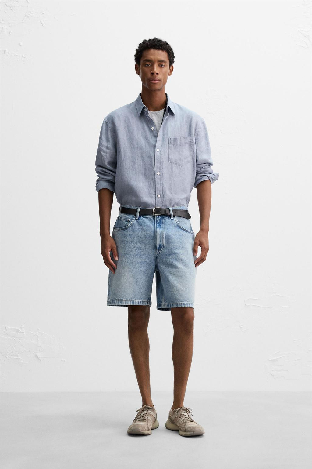 REGULAR FIT DENIM BERMUDA SHORTS