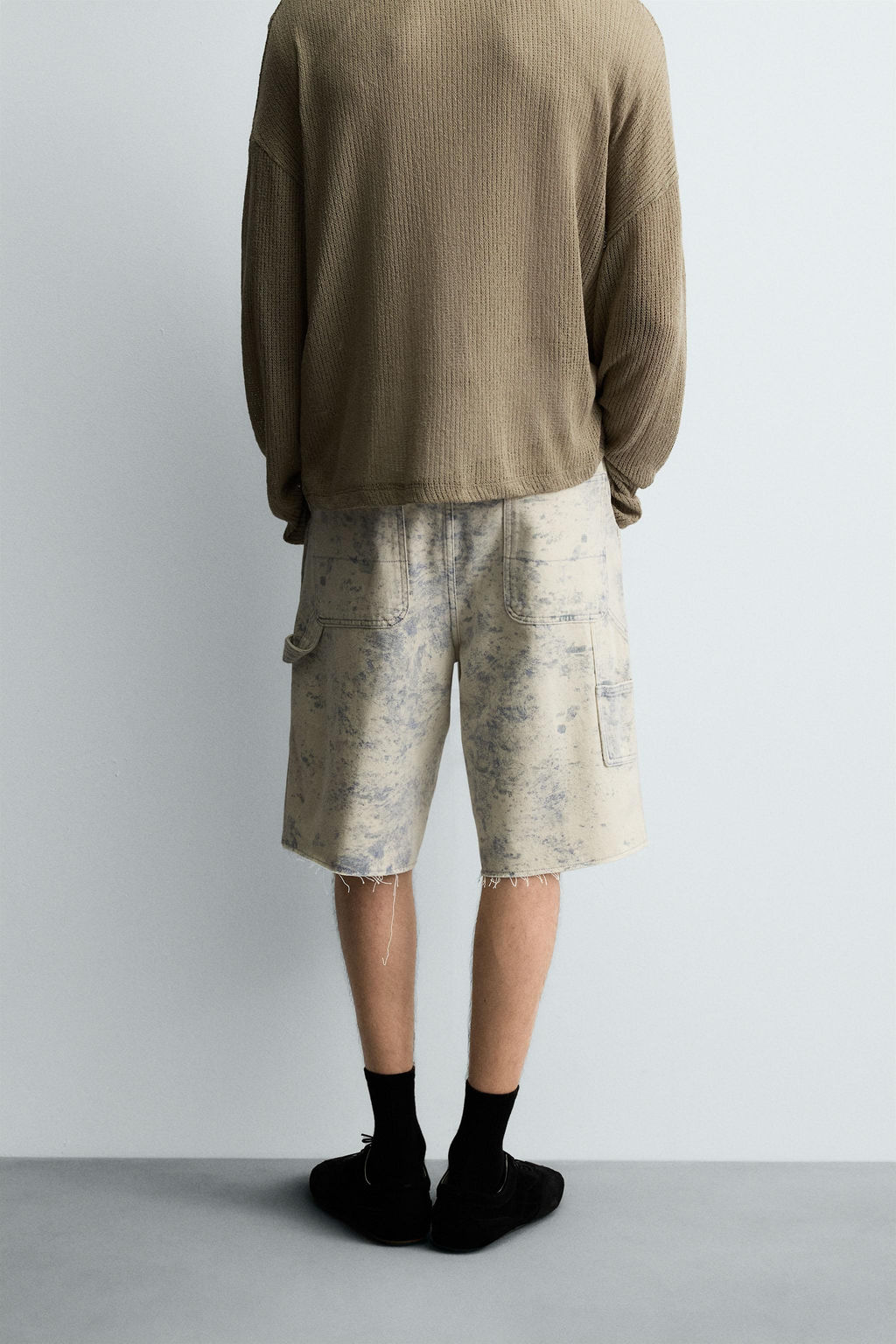 ABSTRACT PRINT CARPENTER POCKET BERMUDA SHORTS - Zara фото 3