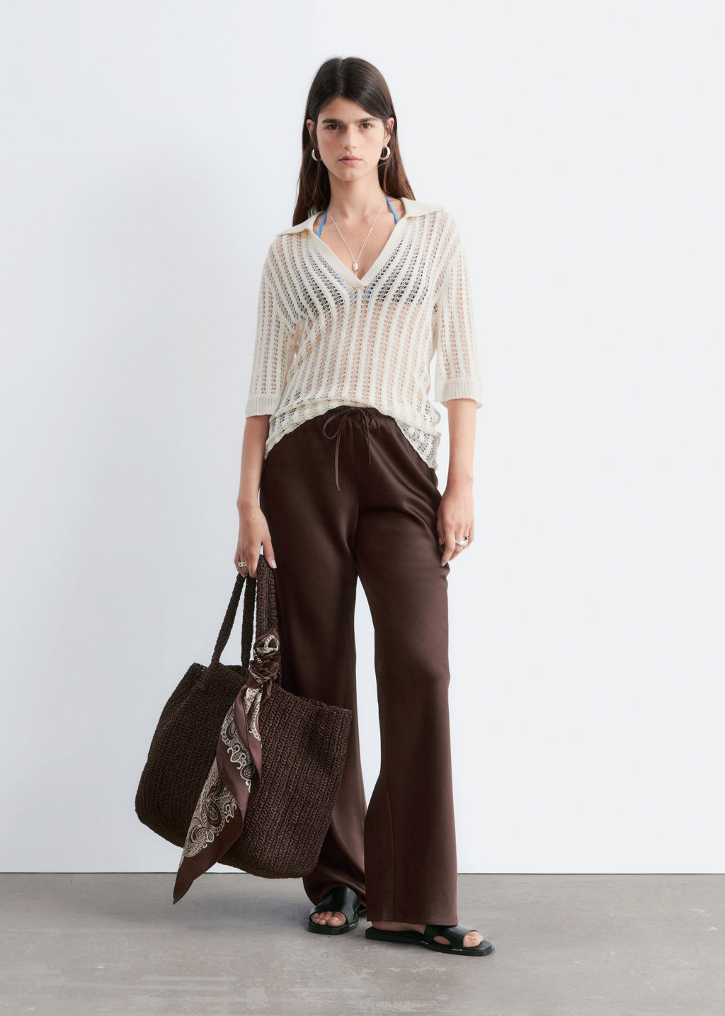 Pantalones de sarga con cord?n de ajuste - H&m фото 4