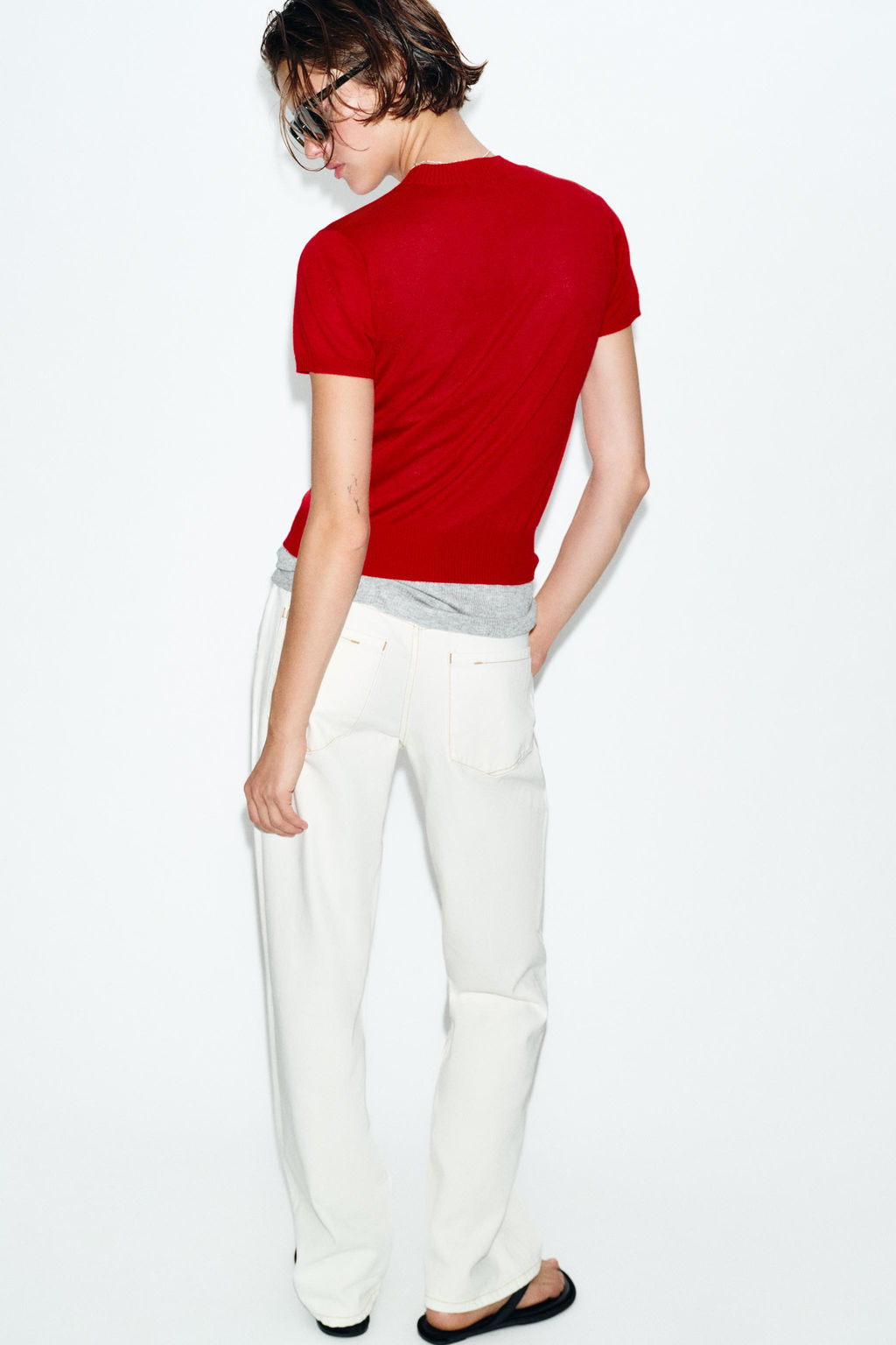 TOP PUNTO CON LANA / Rojo - Zara фото 6