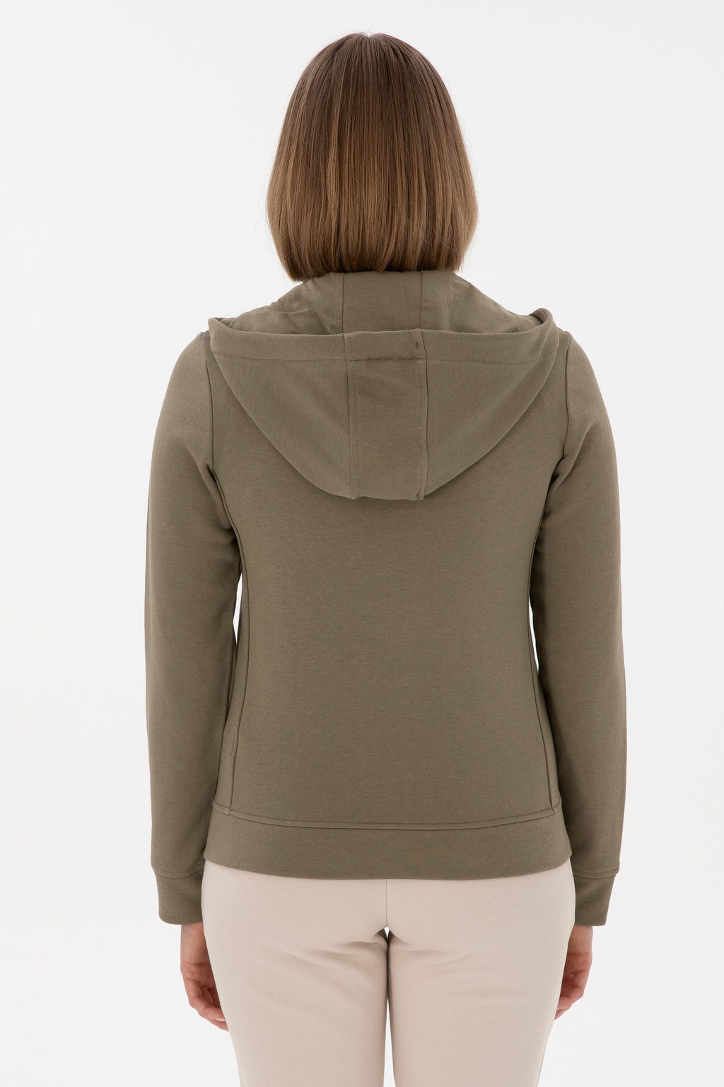 Kad_n Vizon Kap__onlu Fermuarl_ Sweatshirt