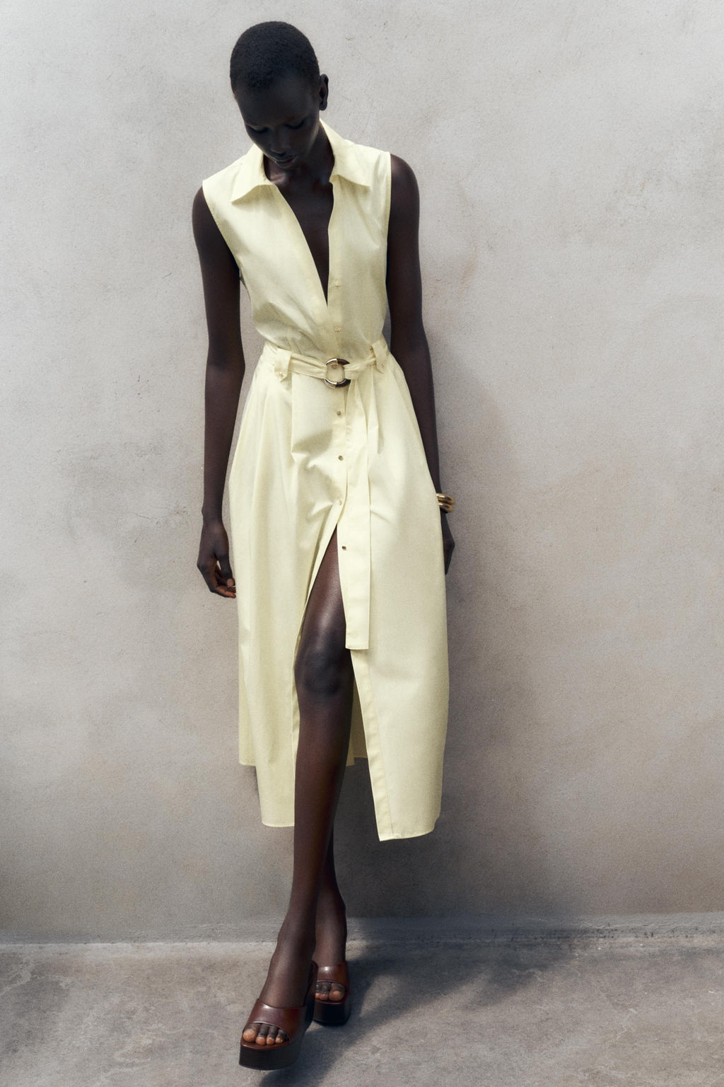 POPLIN MIDI DRESS WITH BELT - Zara фото 23