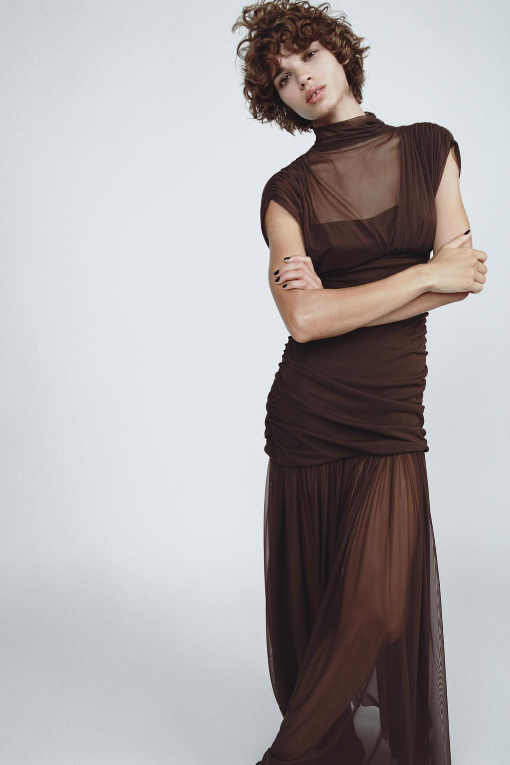 CONTRAST TULLE DRESS - Zara фото 2