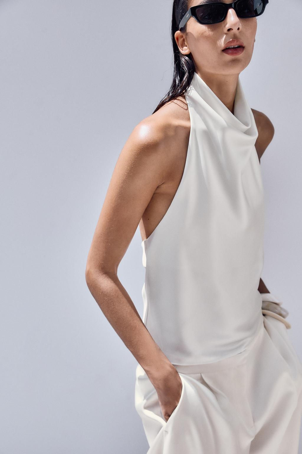 SATIN HALTER TOP - Zara фото 25