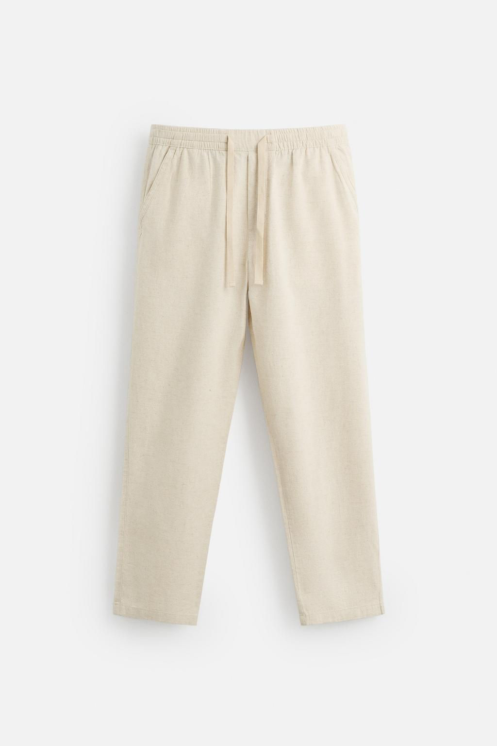 COTTON-LINEN RELAXED FIT TROUSERS - Zara фото 16