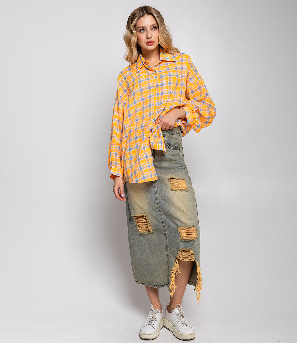 Рубашка #КТ22305, оранжевый