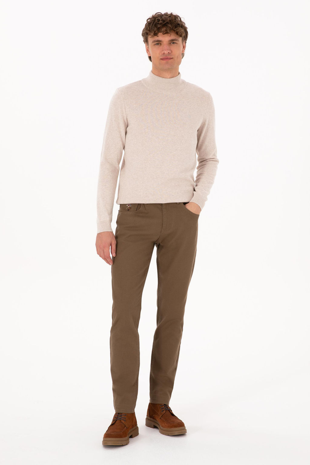 Erkek Haki Kanvas / Chino Pantolon Sepette S_rpriz _ndirim - U.s. polo assn фото 3