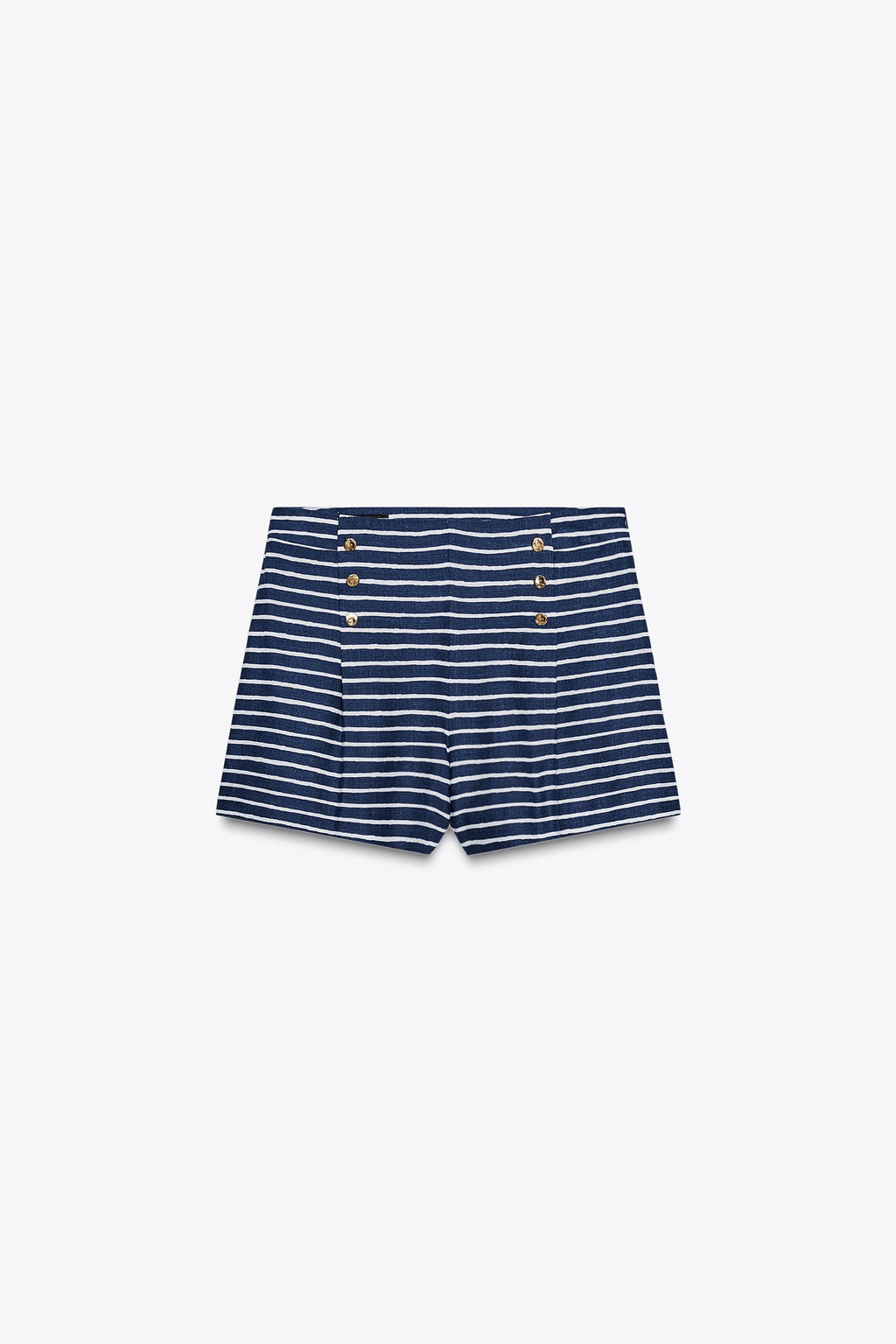 STRIPED LINEN BLEND BERMUDA SHORTS - Zara фото 8