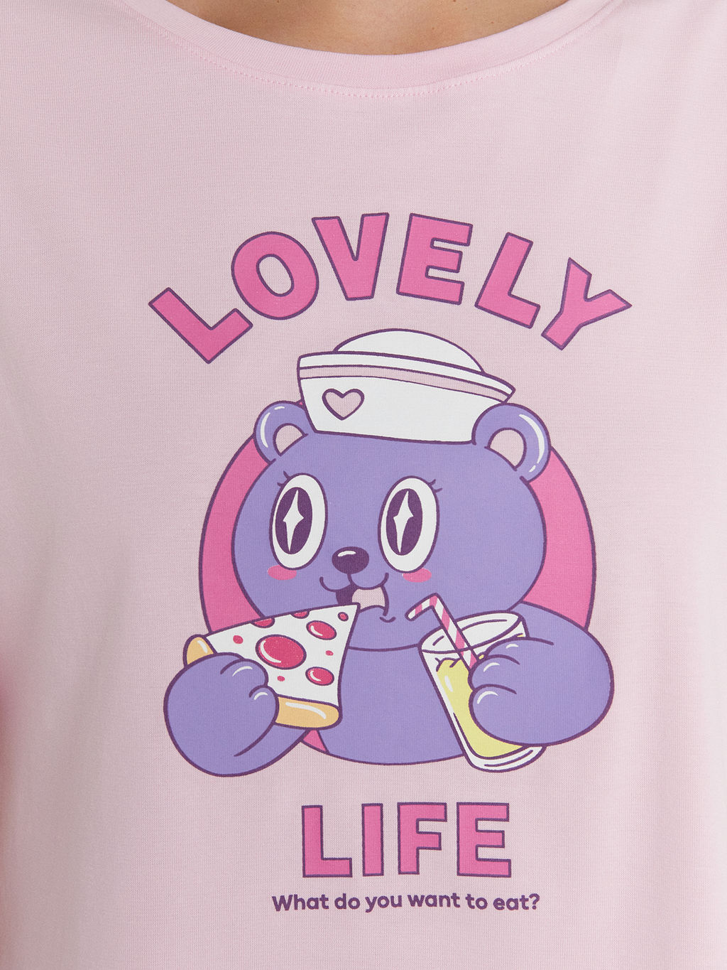 Комплект женский домашний лиловый с принтом и надписью "Lovely life" орхидея +печать 592536