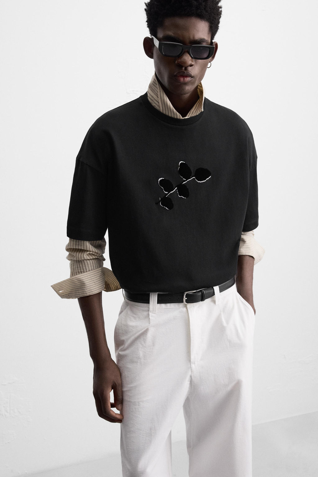 TEXTURED PRINT T-SHIRT - Zara фото 6