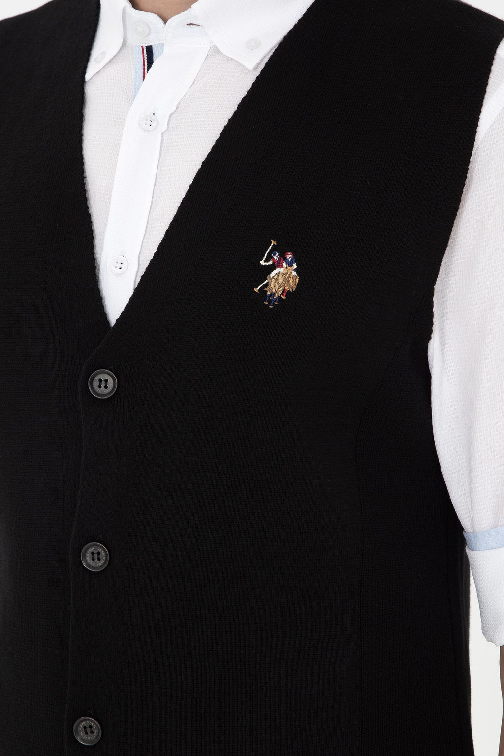 Мужской черный трикотажный кардиган Неожиданная скидка в корзине - U.s. polo assn фото 7