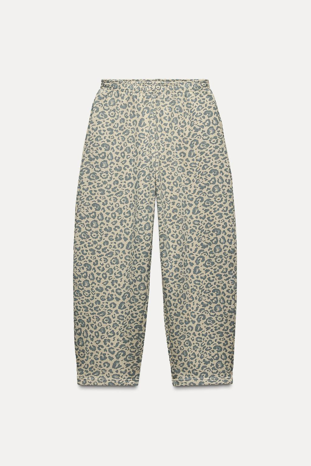 WASHED-EFFECT ANIMAL PRINT TROUSERS - Zara фото 6