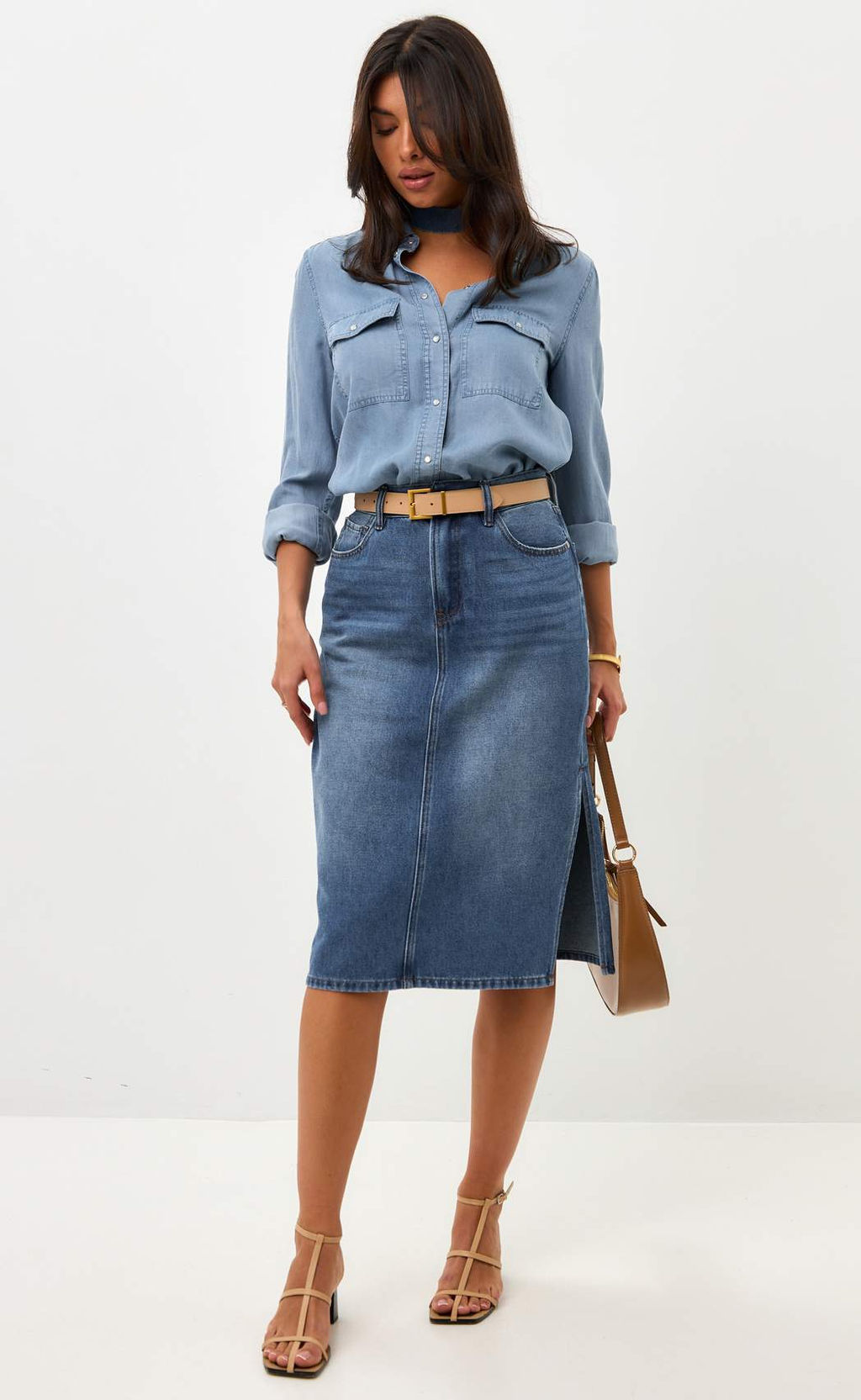 Юбка джинс F512-0203 m.blue - Fine joyce фото 7