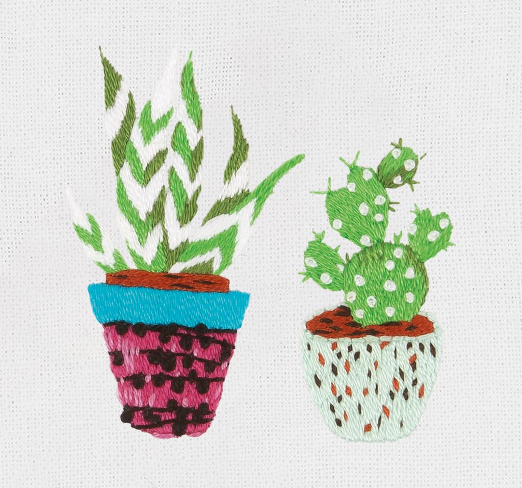 Набор для вышивания PANNA Живая картина JK-2208 Суккулент и кактус 3 х 6 см