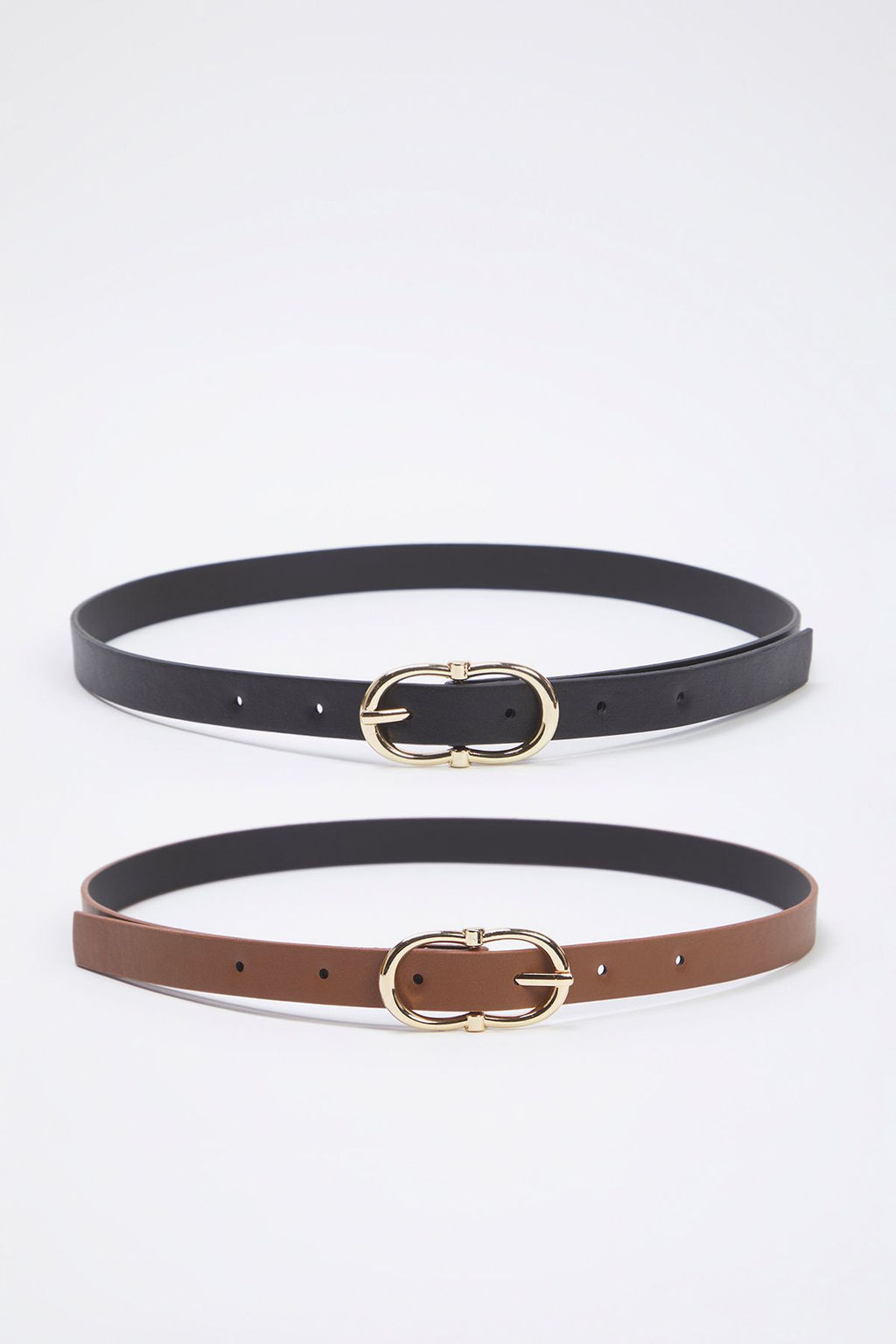 Trendyolmilla Siyah-Taba 2li Paket Deri Gorunumlu Kad?n Kemer TWOSS25KE00008  фото 3