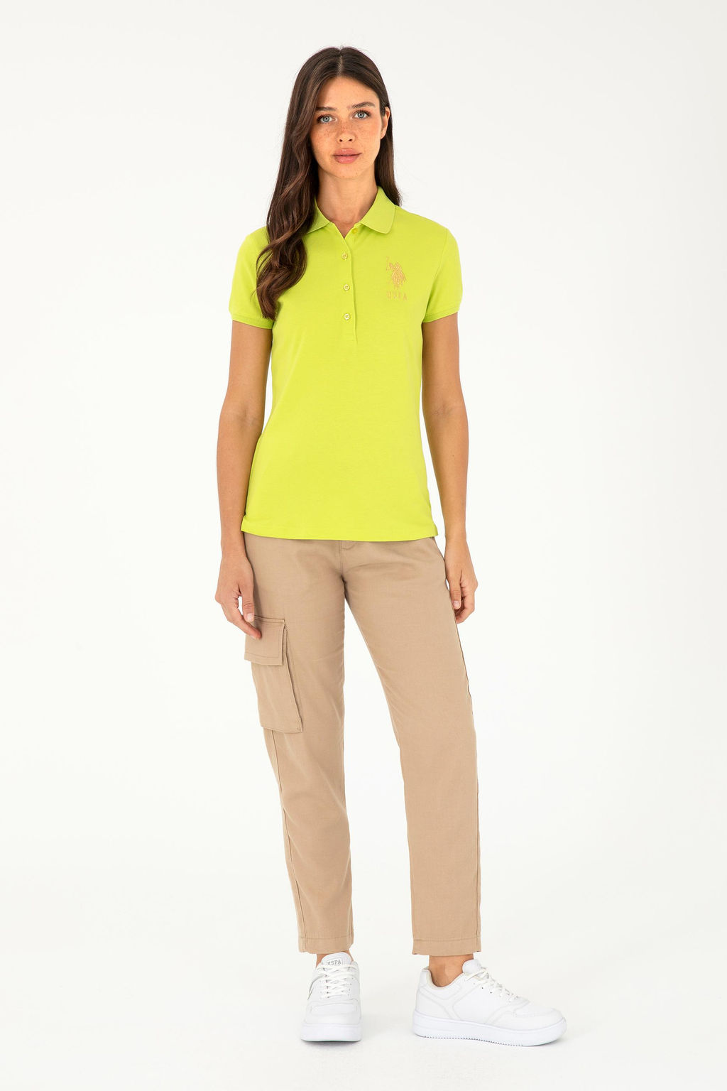 Женская базовая футболка фисташкового цвета Неожиданная скидка в корзине - U.s. polo assn фото 4