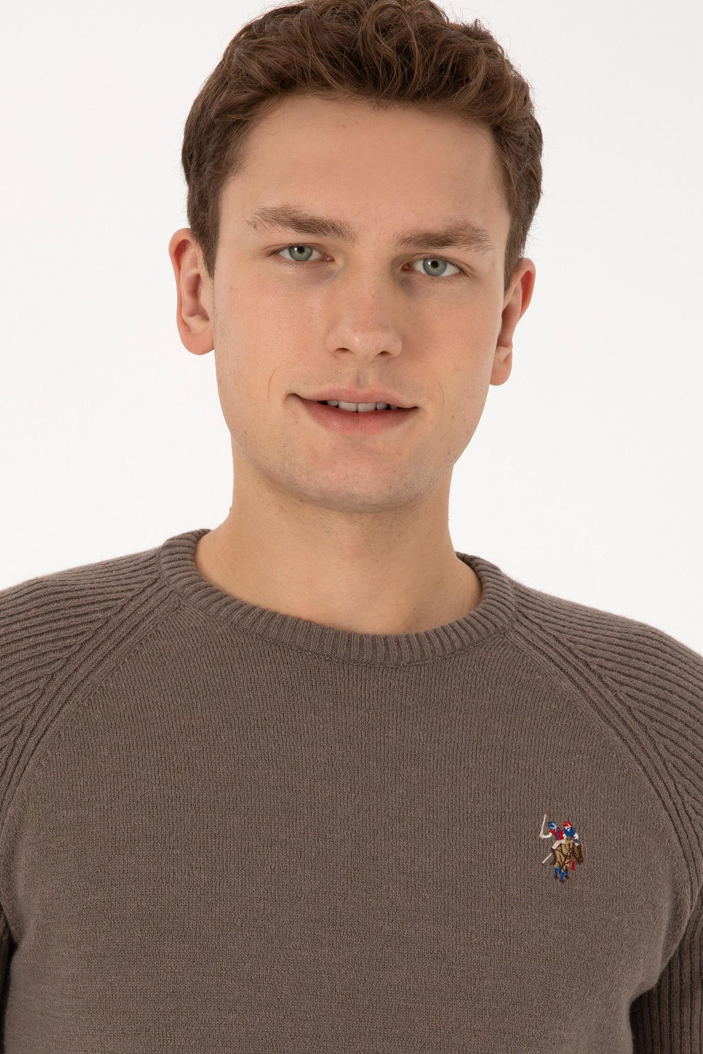 Erkek Regular Fit Bisiklet Yaka Vizon Kazak - U.s. polo assn фото 2