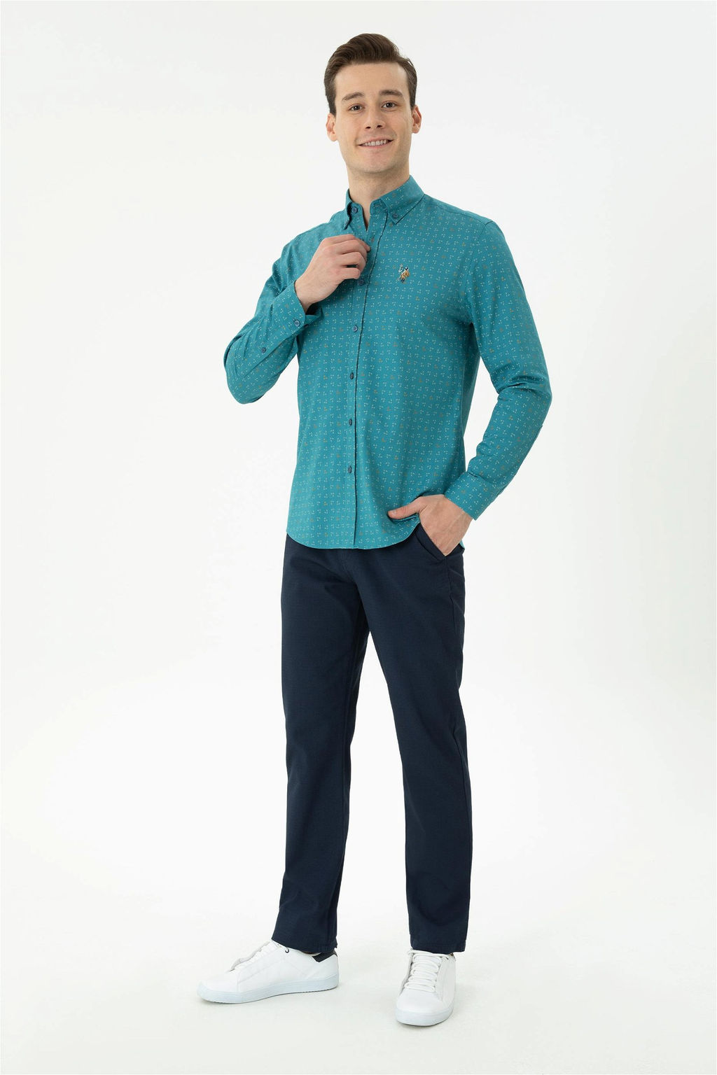 Мужская рубашка Petrol с длинным рукавом - U.s. polo assn фото 4