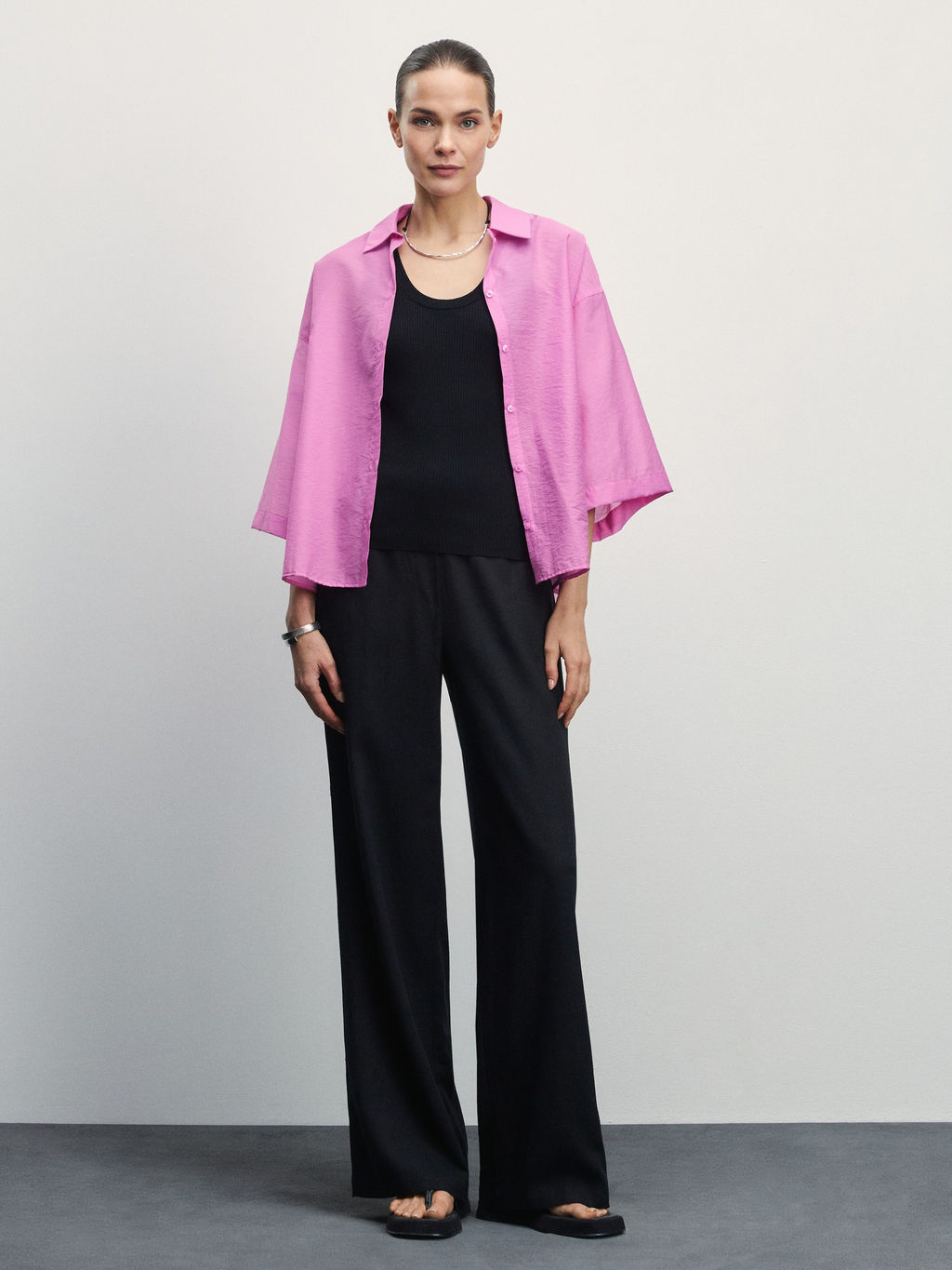 Рубашка из хлопка с коротким рукавом / Zarina  фото 2