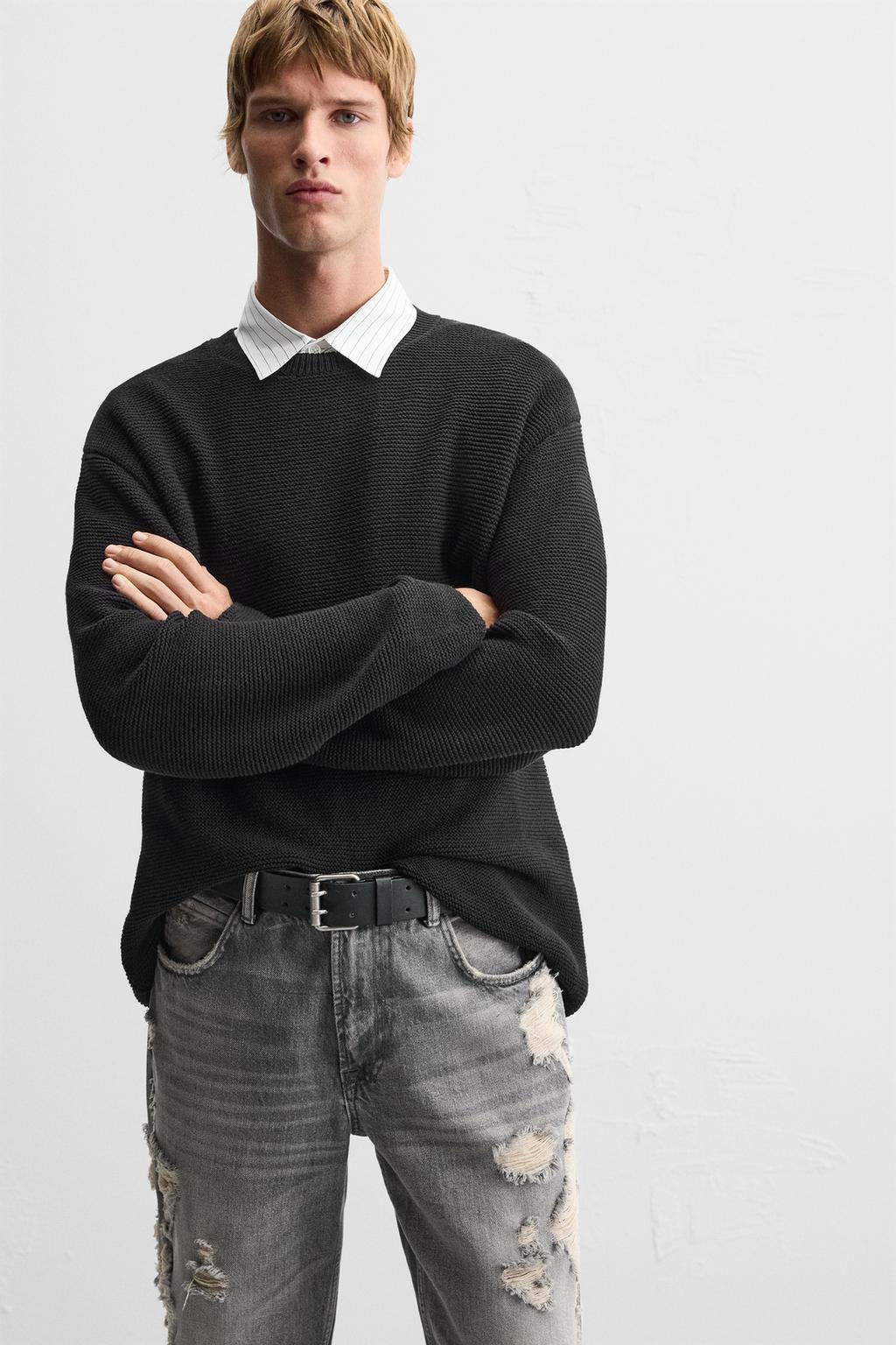 TEXTURED COTTON BLEND SWEATER - Zara фото 5