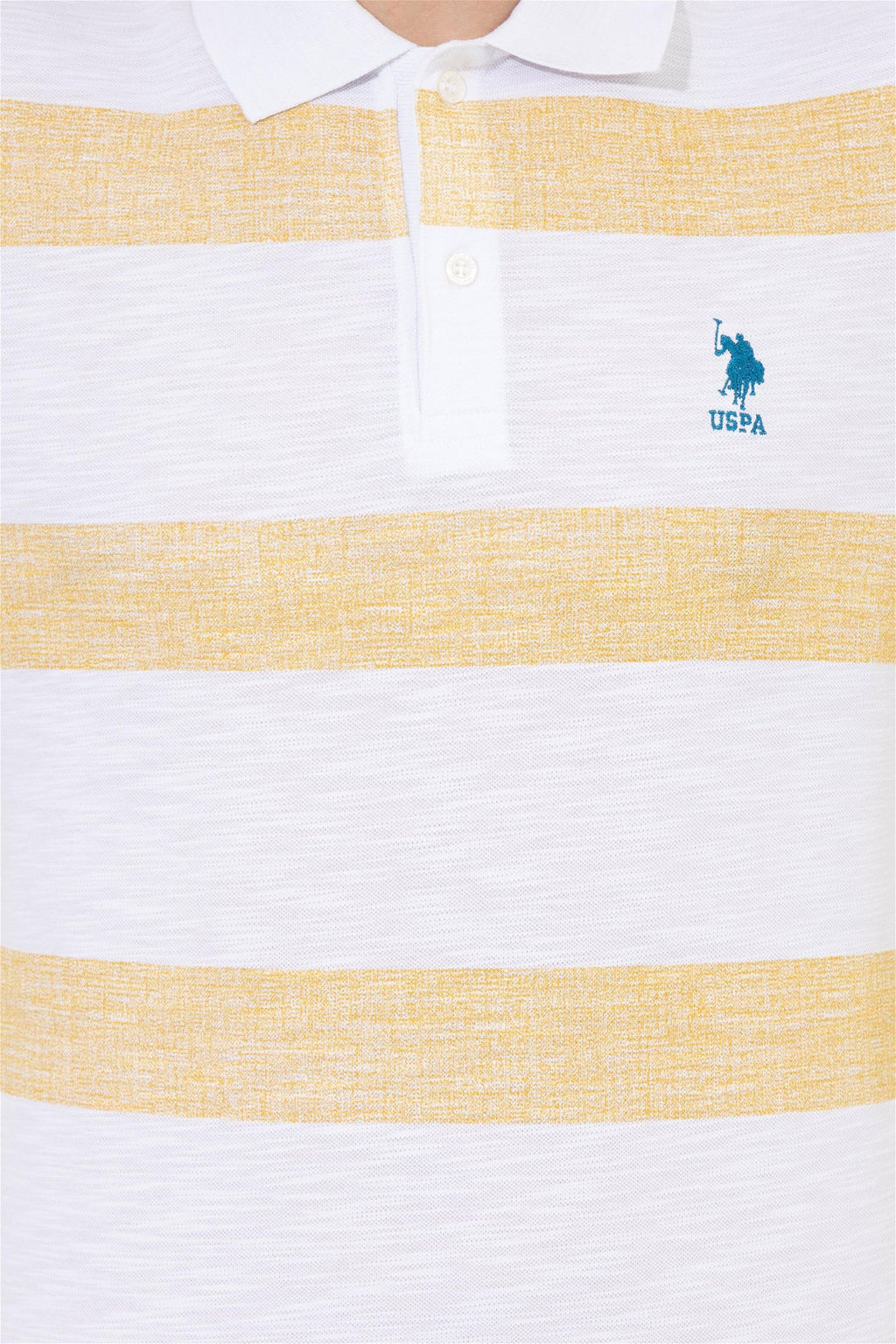 U. S. Polo Assn Мужская шафрановая футболка-поло с воротником-поло - U.s. polo assn фото 12