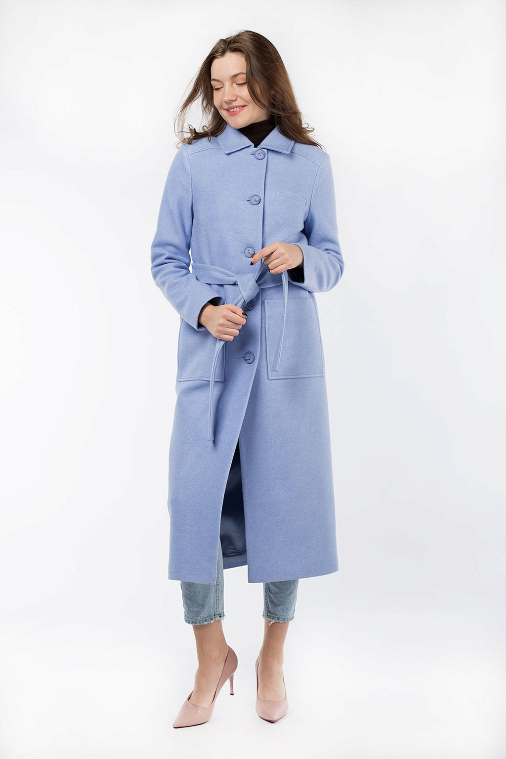 01-09712 Пальто женское демисезонное (пояс) - El podio фото 3