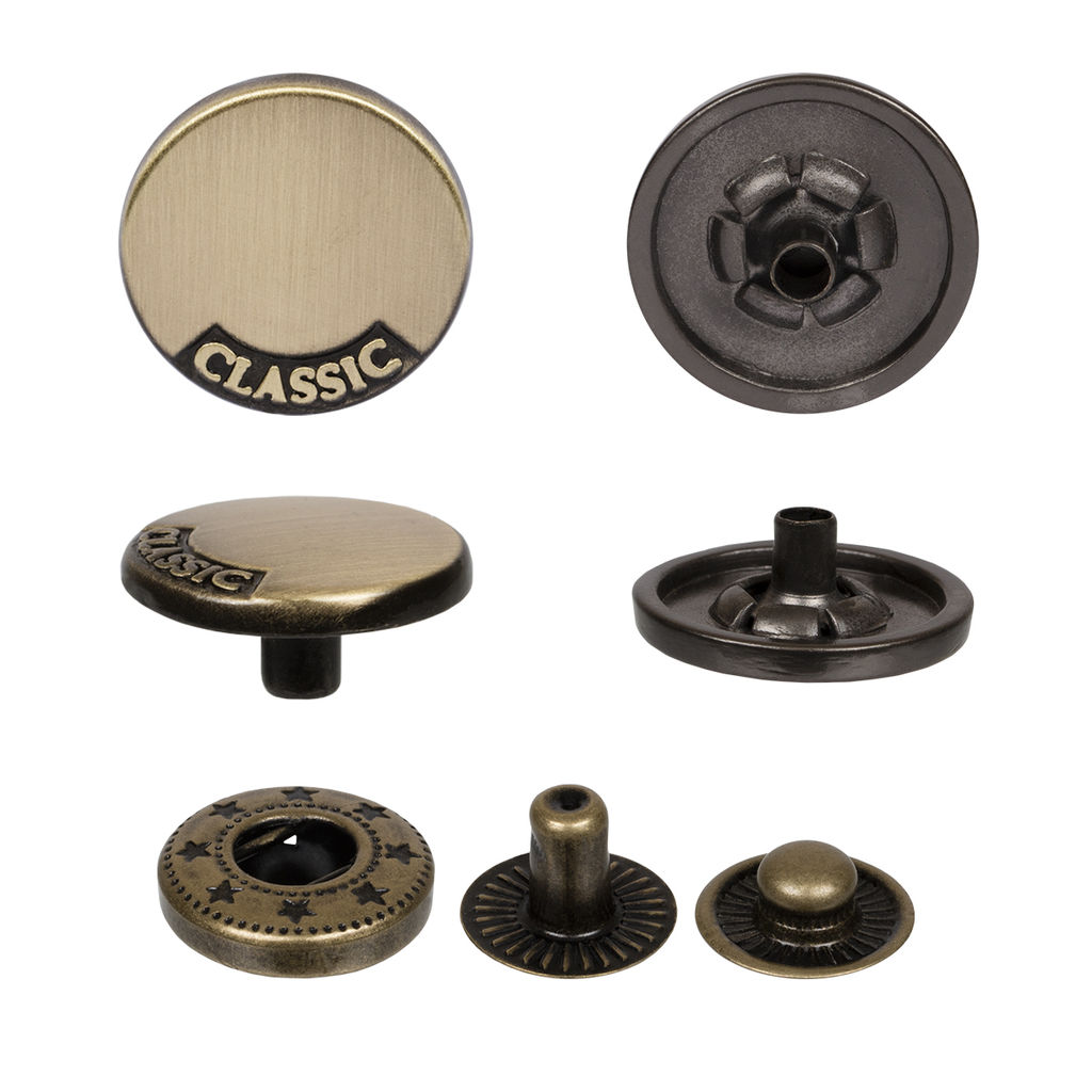 Кнопка Micron JK 001 металл нержавеющий сплав d 15 мм 36 шт. №12 шлифованная бронза