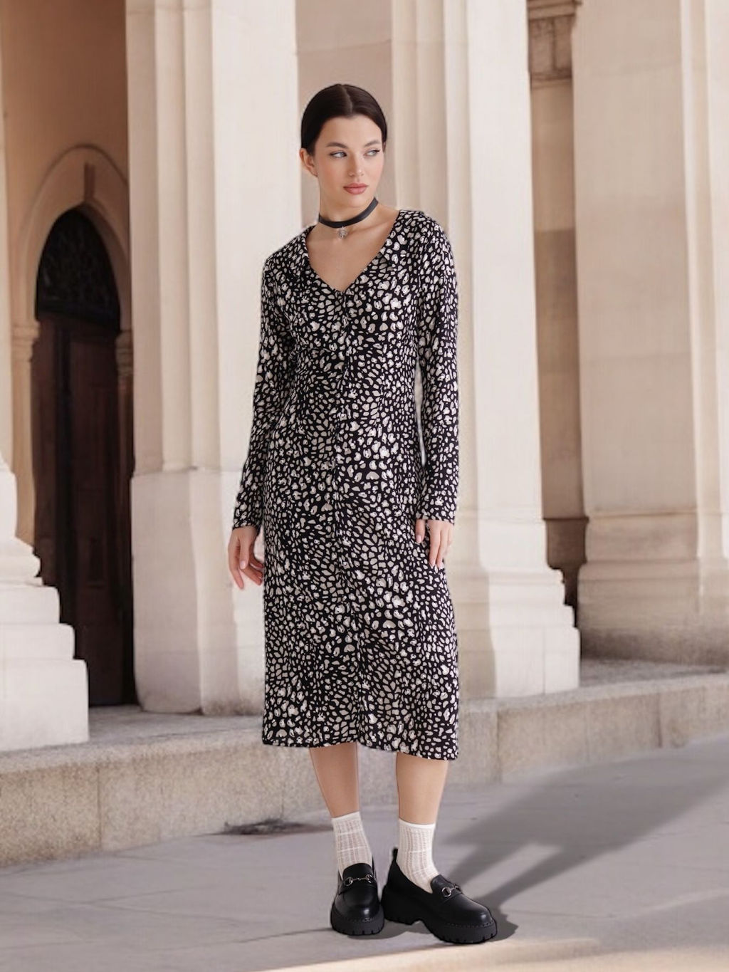 11437 Платье чёрно-серое - Martichelli фото 6