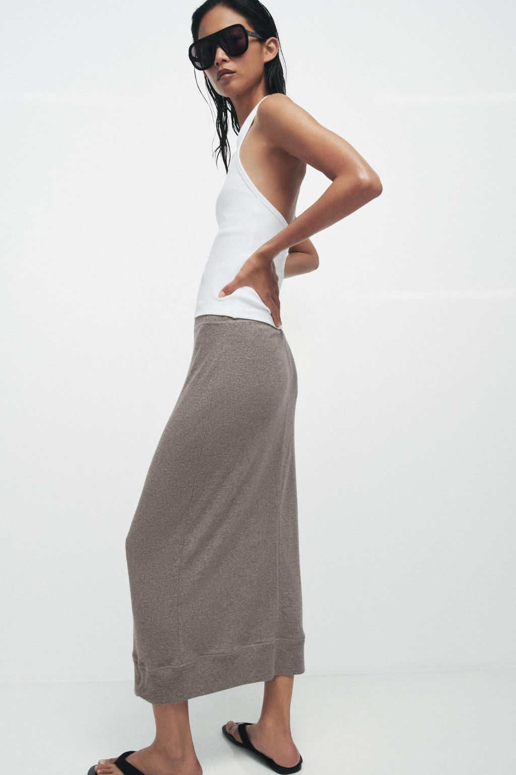 FALDA MIDI FLUIDA / Gris vigor? - Zara фото 4