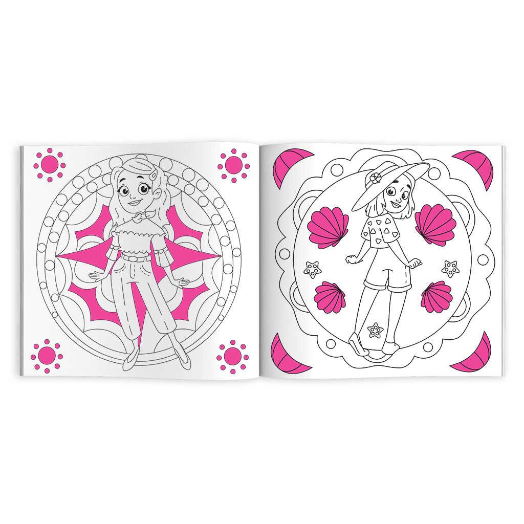 Книжка-раскраска для детей. Серия Блестящая раскраска арт. 57821/ 10 МОДНЫЕ ДЕВЧОНКИ - Феникс+ фото 2