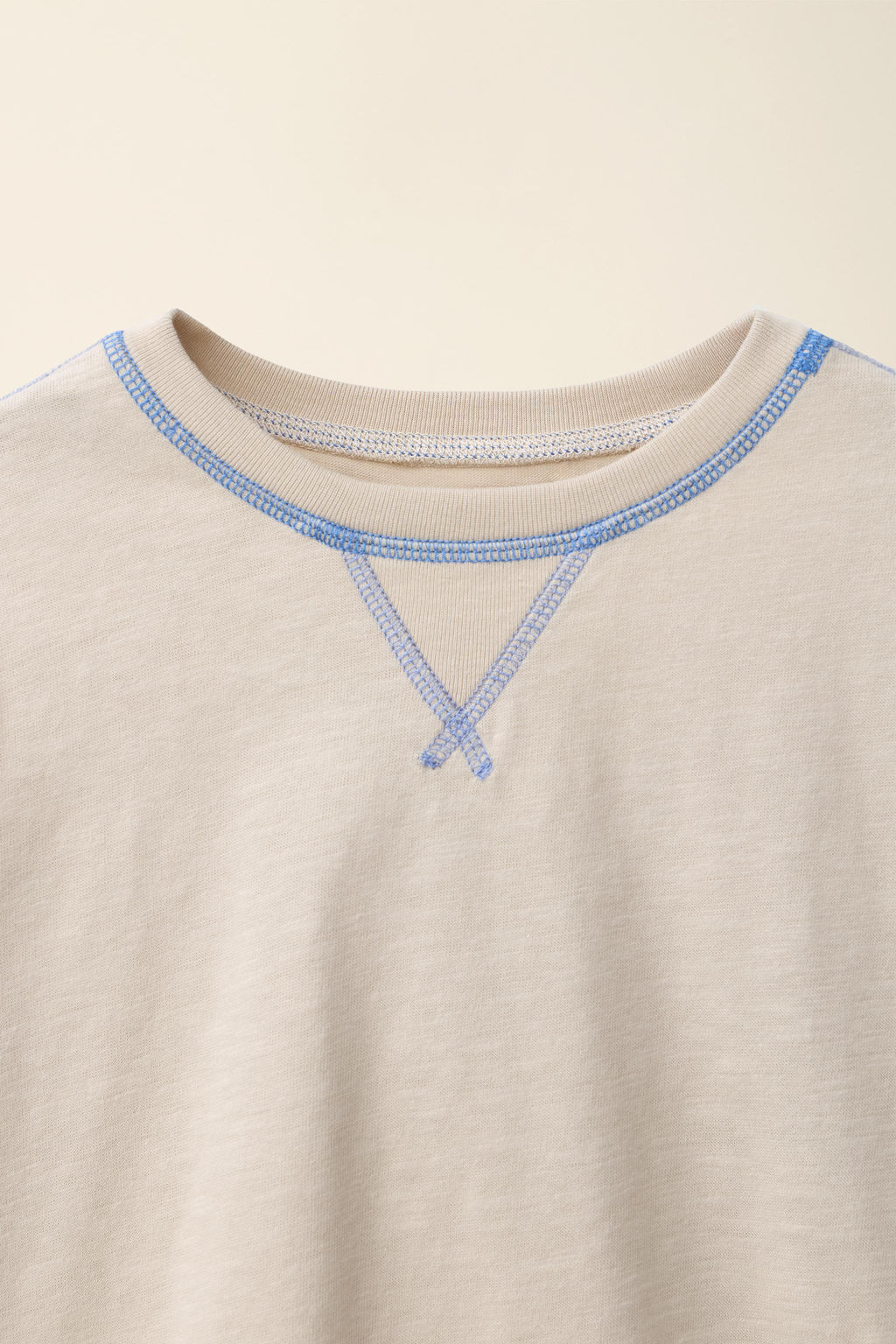 CAMISETA RAYAS PESPUNTES CREATED BY CARAMEL LONDON X ZARA / Beige