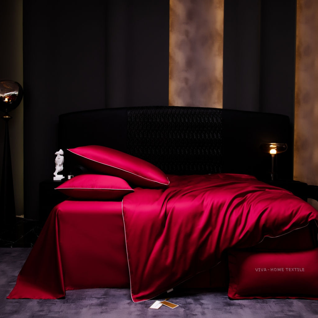 Комплект постельного белья Однотонный Сатин Премиум на резинке OCPR013 180*200*30;160*200*30;140*200*30 2 спальный 4 Наволочки