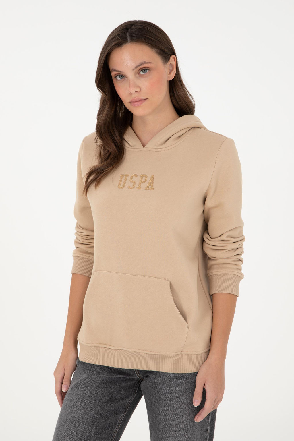 Женский базовый свитшот песочного цвета - U.s. polo assn фото 3