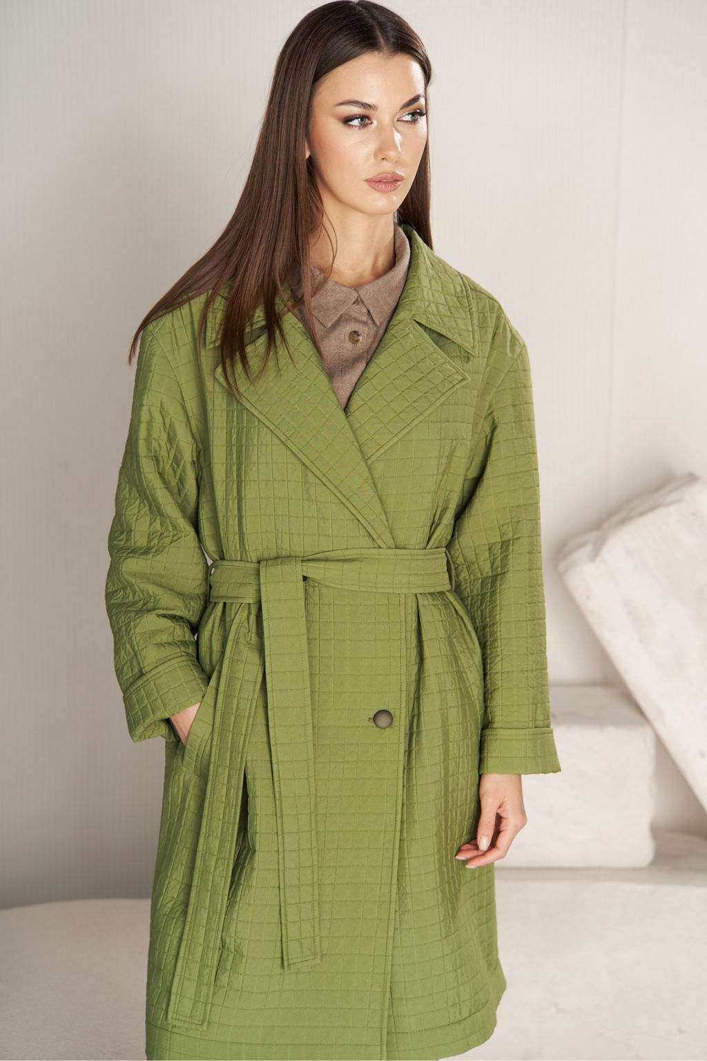 Плащ 4730 оливковый - Fantazia mod фото 4