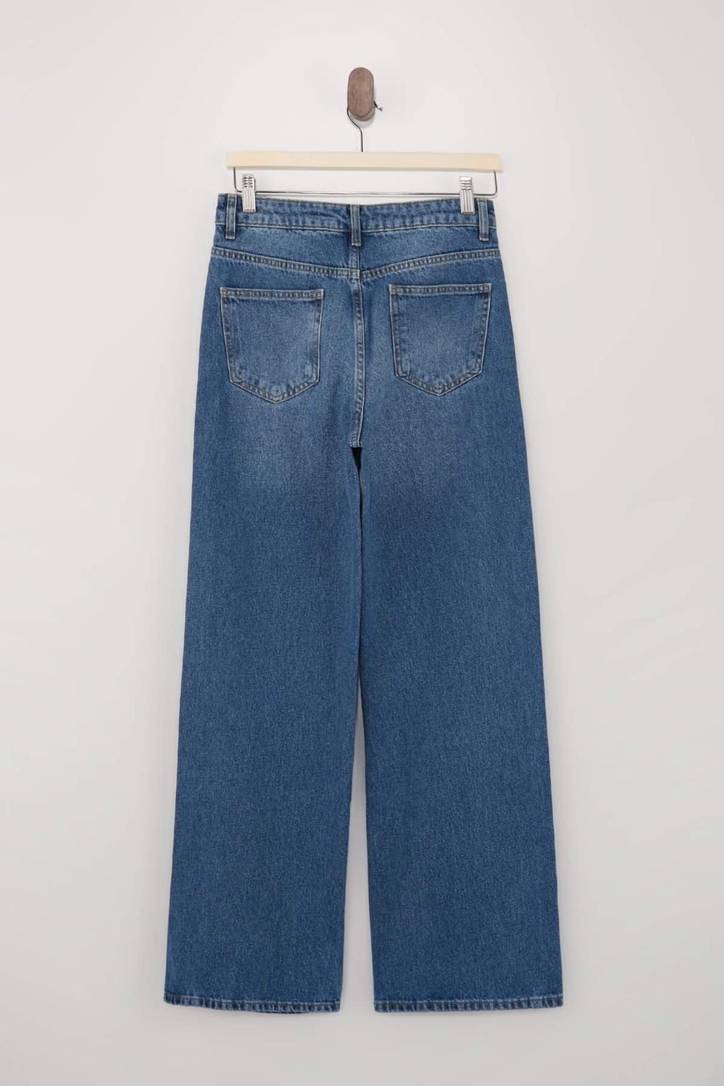 Siyah Yuksek Bel Uzun Boy %100 Pamuk Wide Leg Jeans TWOSS26JE00130 - Trendyolmilla фото 4