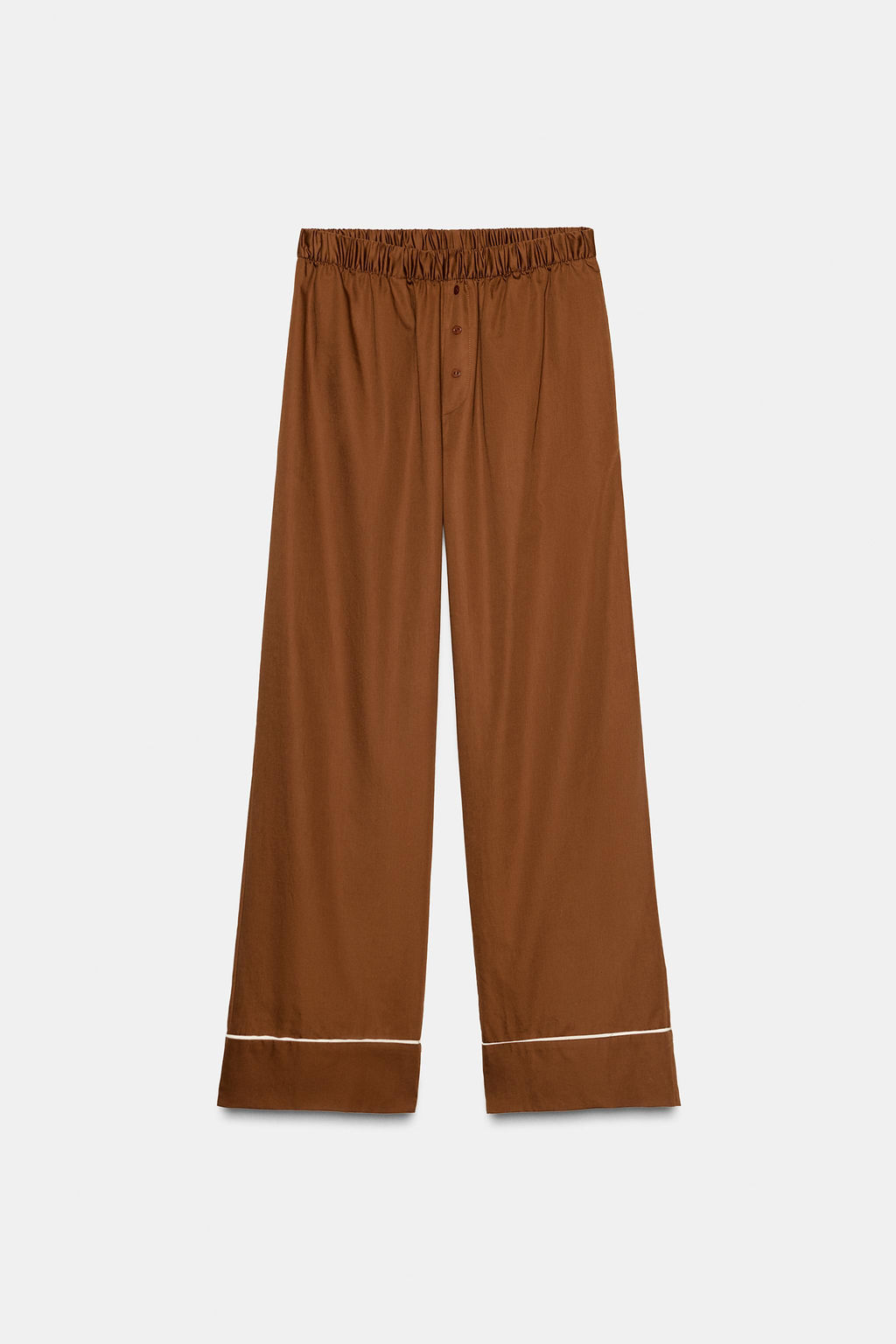 CONTRAST POPLIN PYJAMA TROUSERS - Zara фото 4